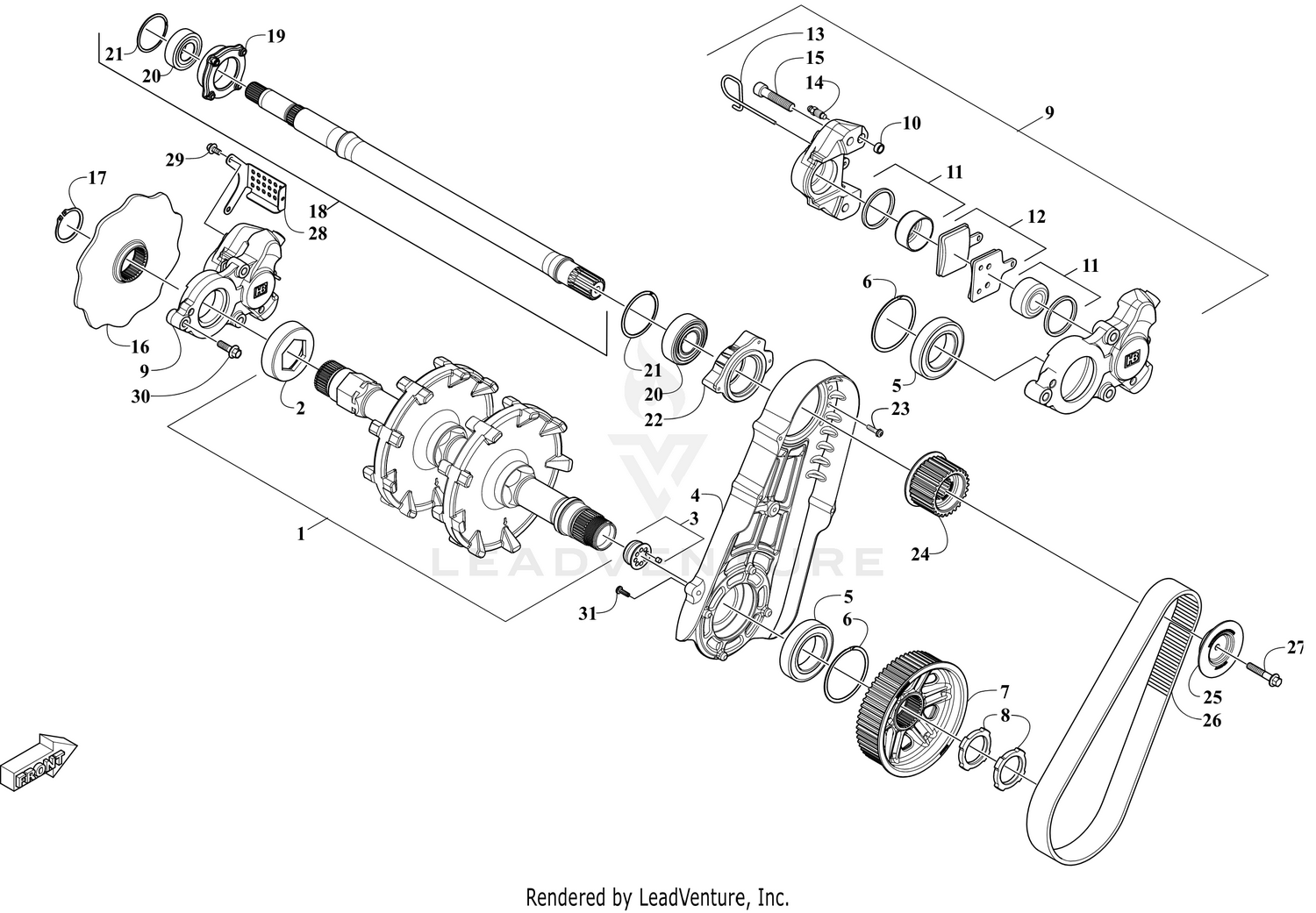 DRIVE TRAIN SHAFTS AND BRAKE ASSEMBLIES [110618]