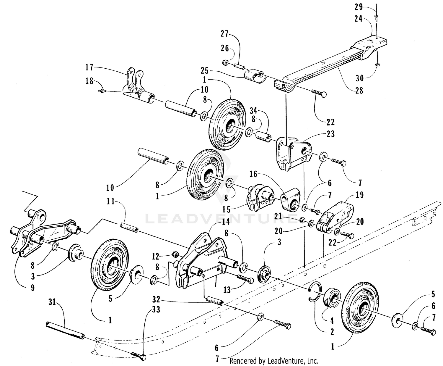 REAR SUSPENSION AXLE ASSEMBLY [63549]