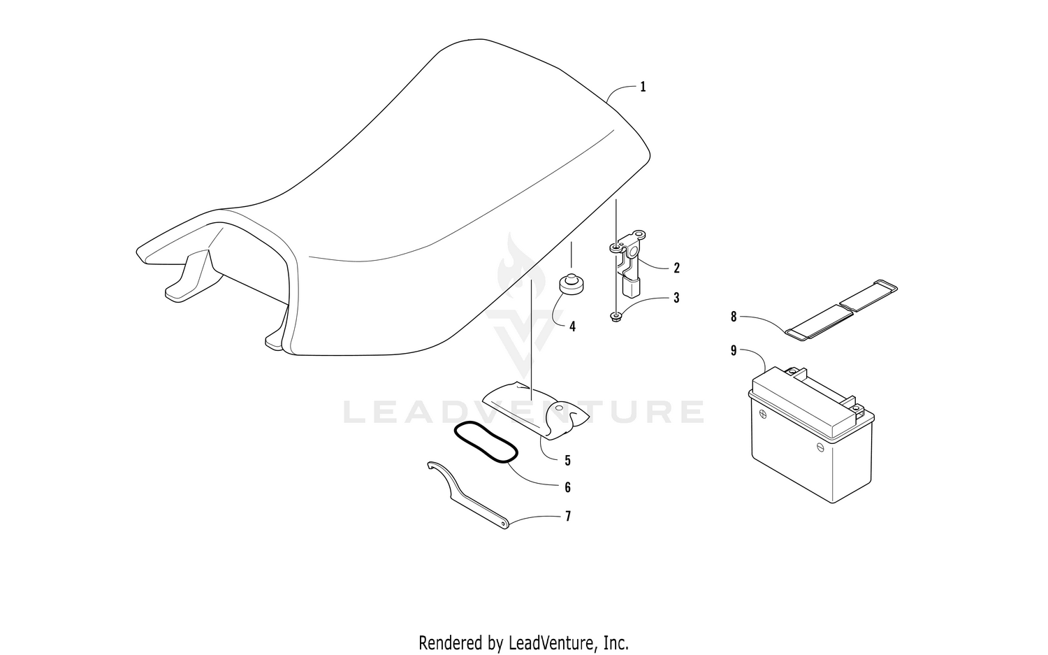 SEAT, BATTERY, AND TOOL KIT ASSEMBLIES [301630]