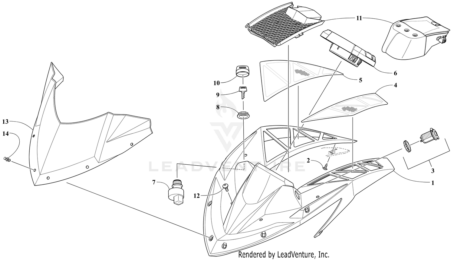 WINDSHIELD AND INSTRUMENTS ASSEMBLIES [106126]