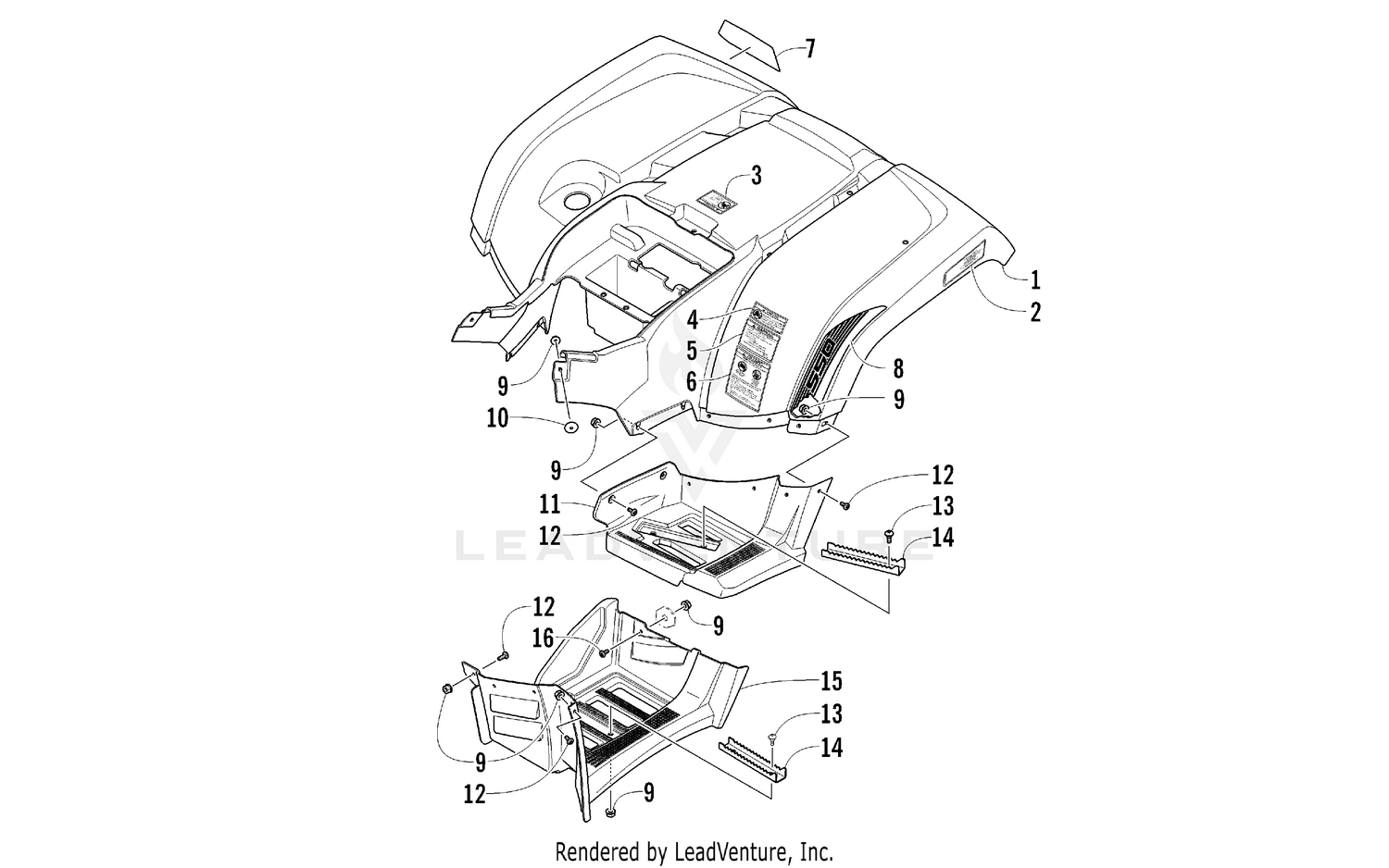 REAR BODY PANEL AND FOOTWELL ASSEMBLIES [93409]