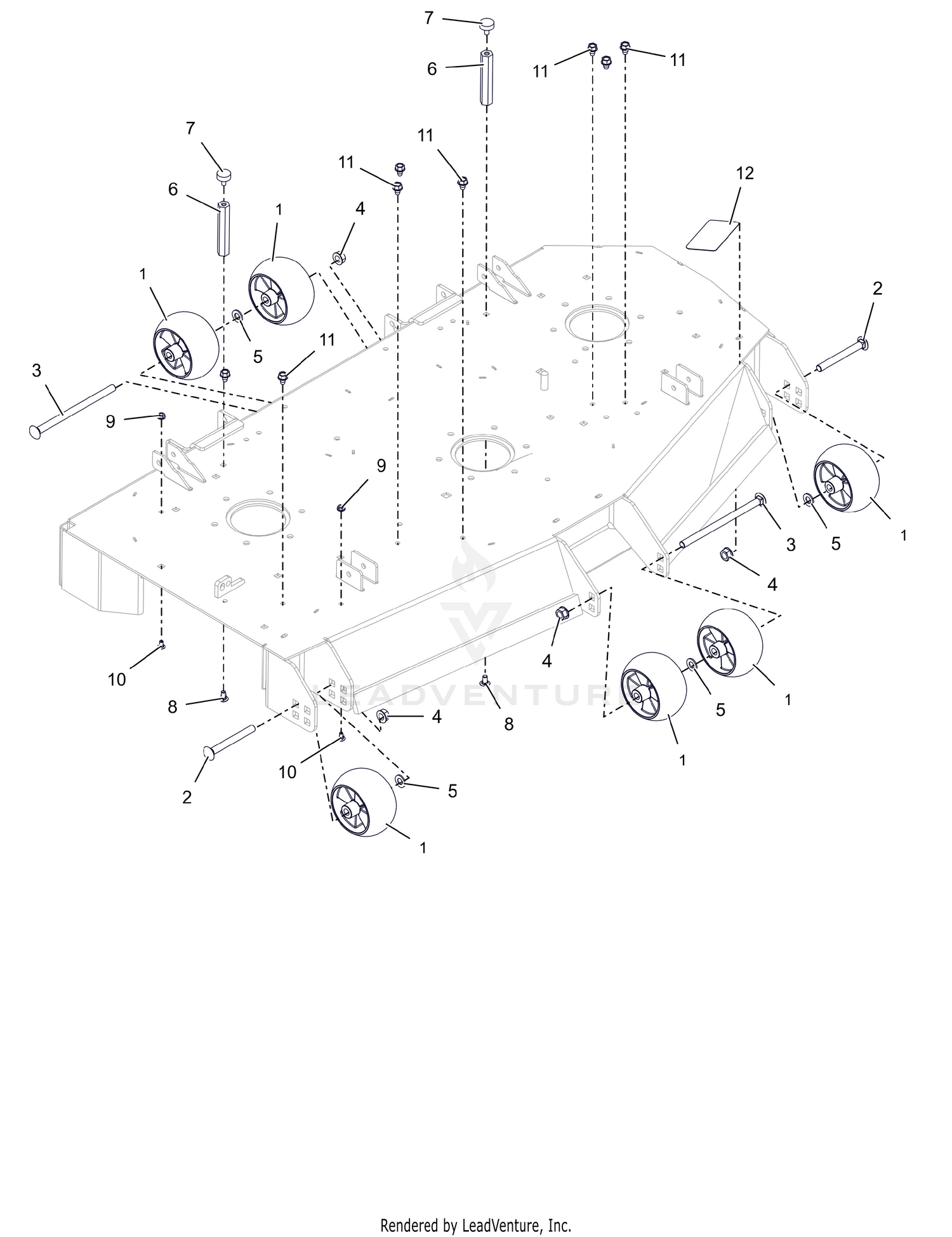 Anti-Scalp Wheels and Deck Stops - 52"