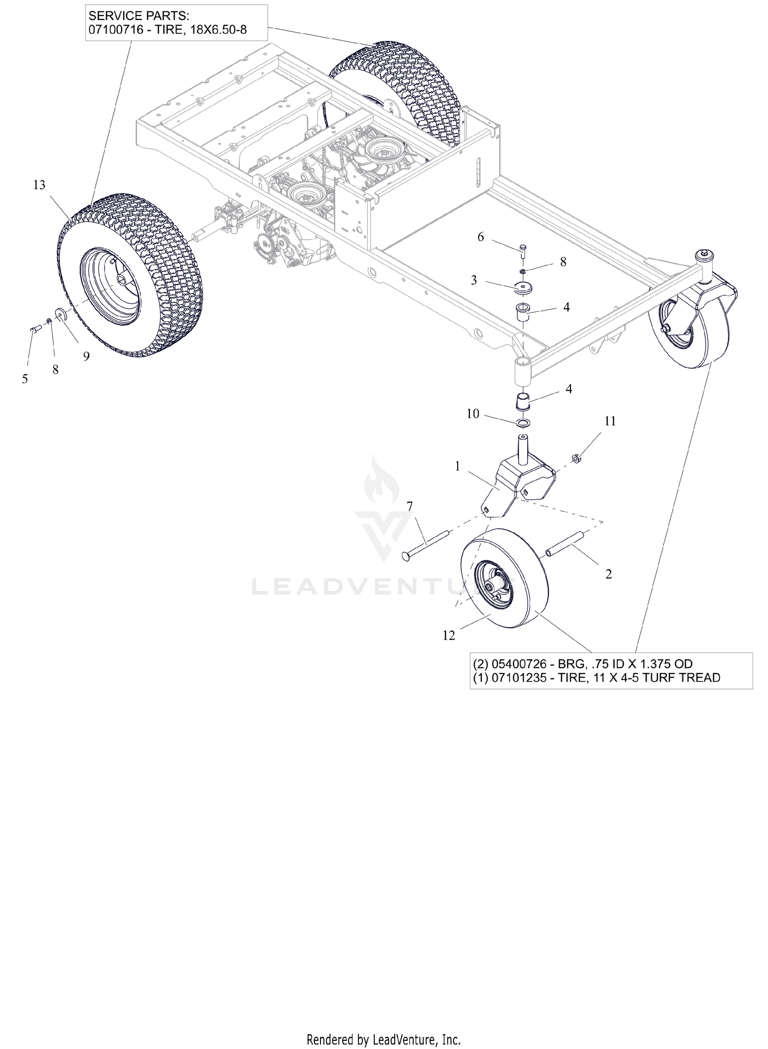 Front and Rear Wheels 34"