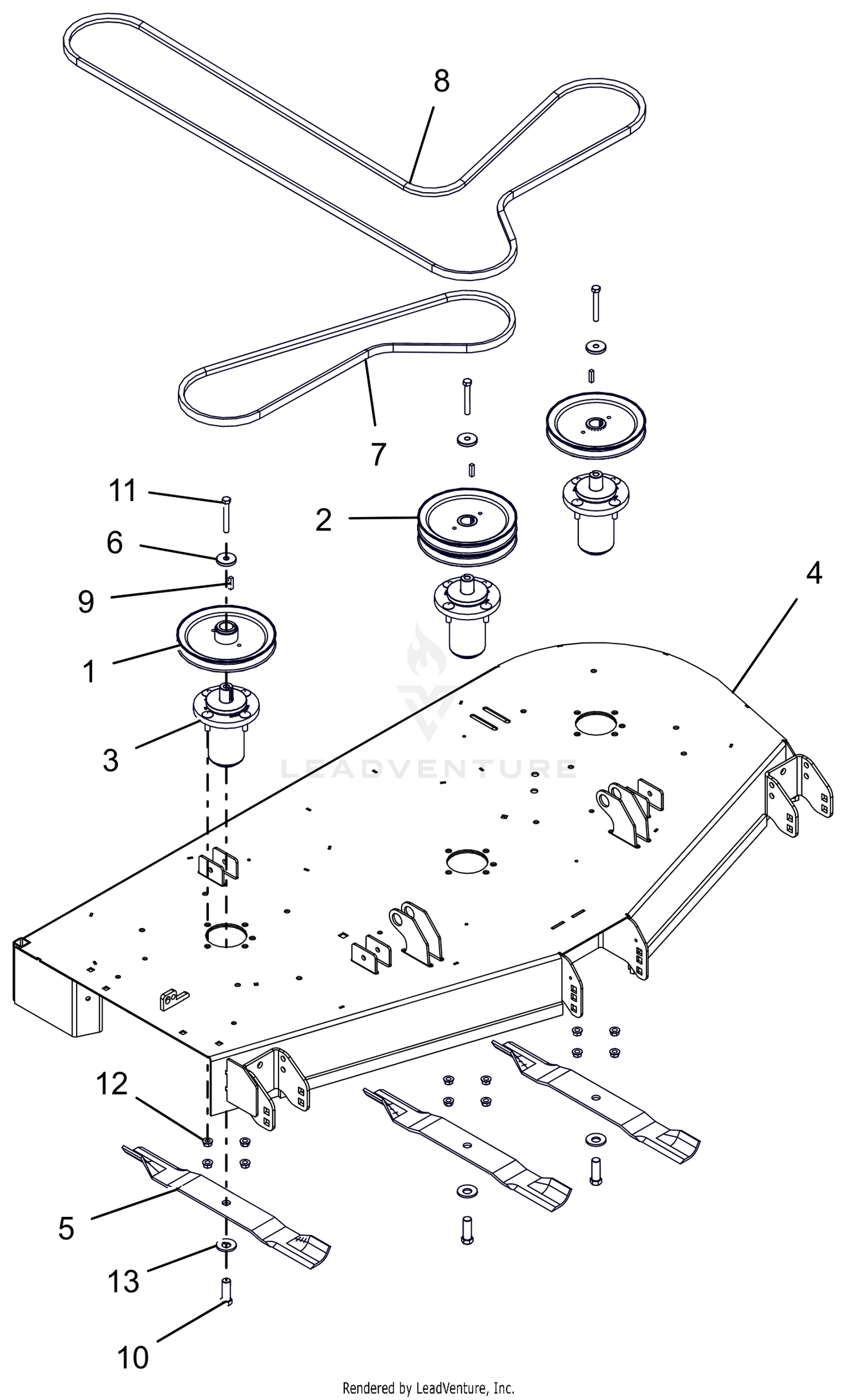 Deck, Belts, Blades and Spindles