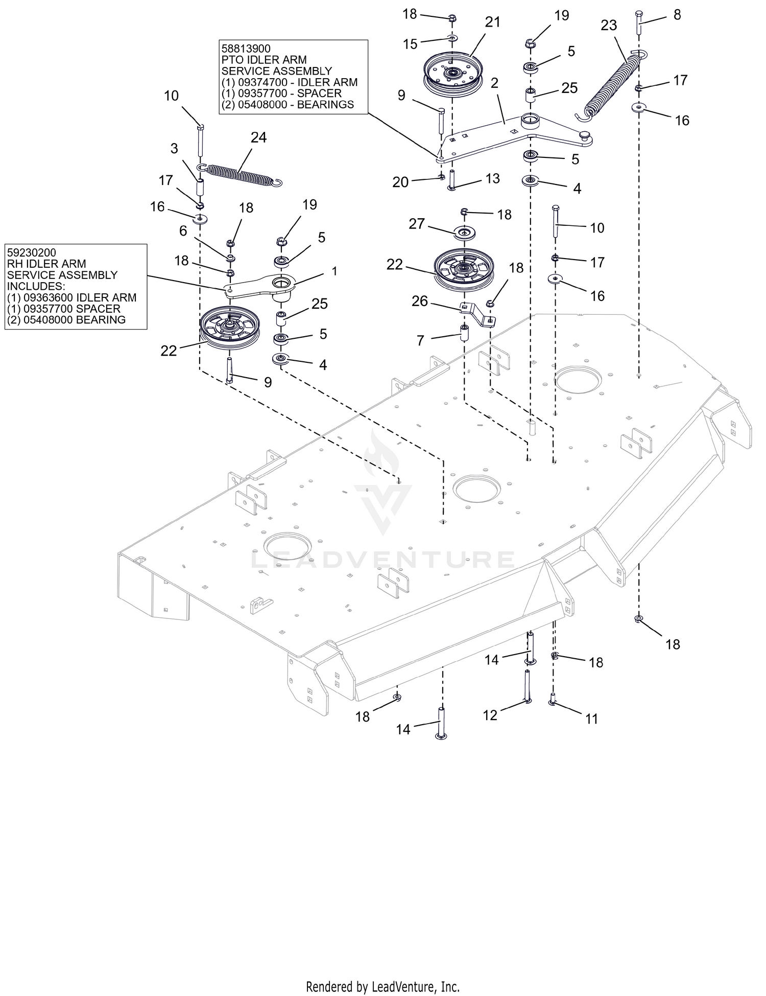 Deck Drive Idlers - 60"