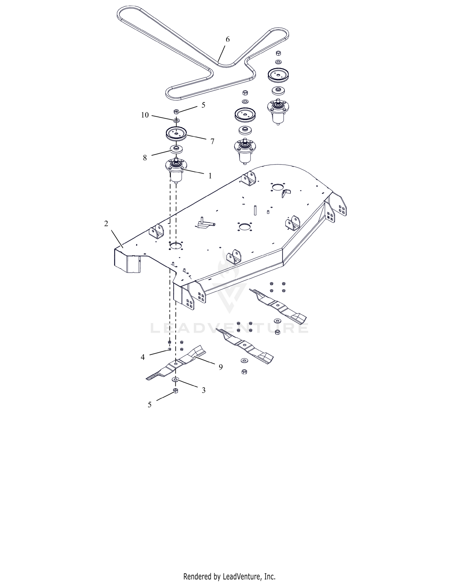 Deck, Belt, Blades, and Spindles - 48"