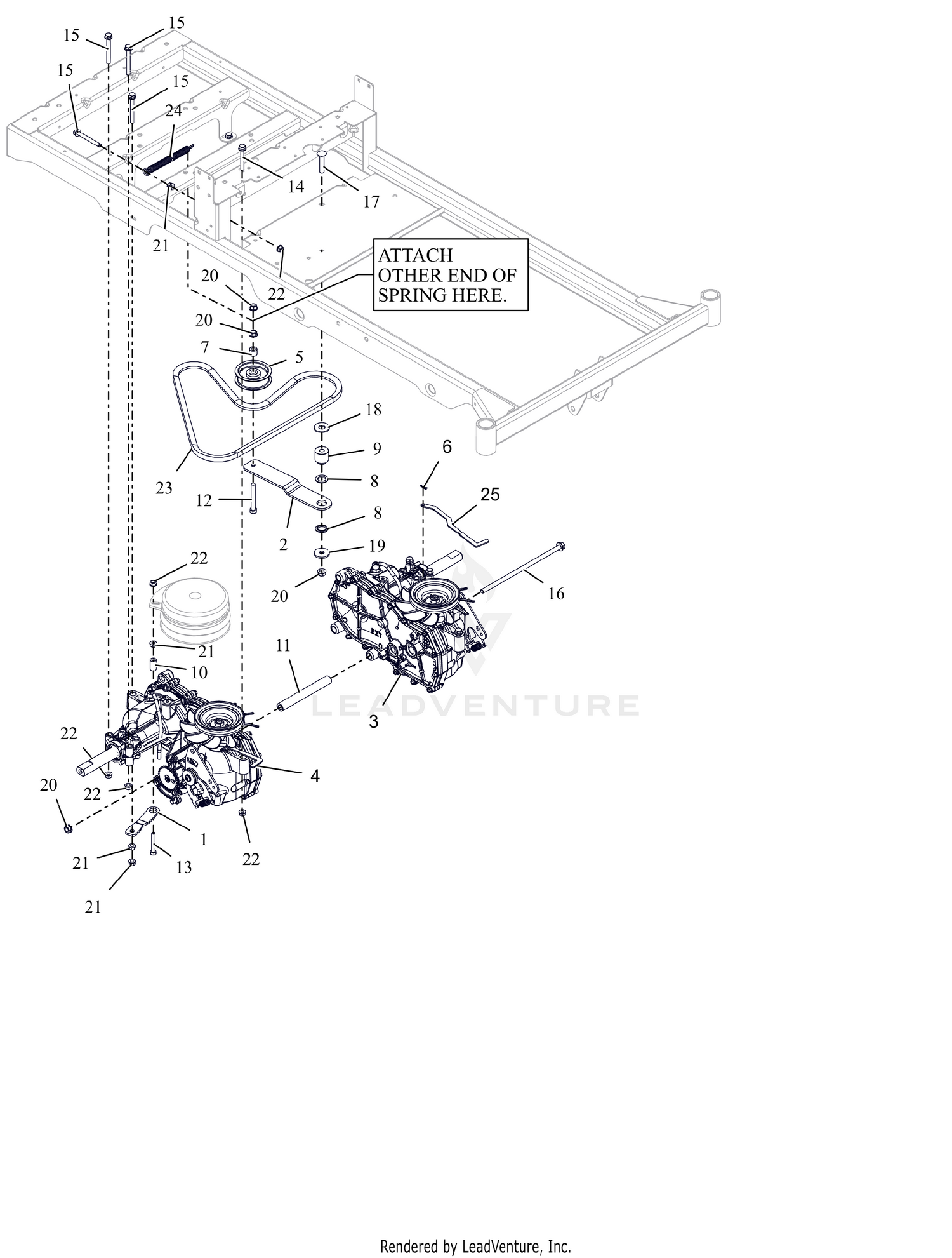 Transaxles and Idler Pulley - 34"