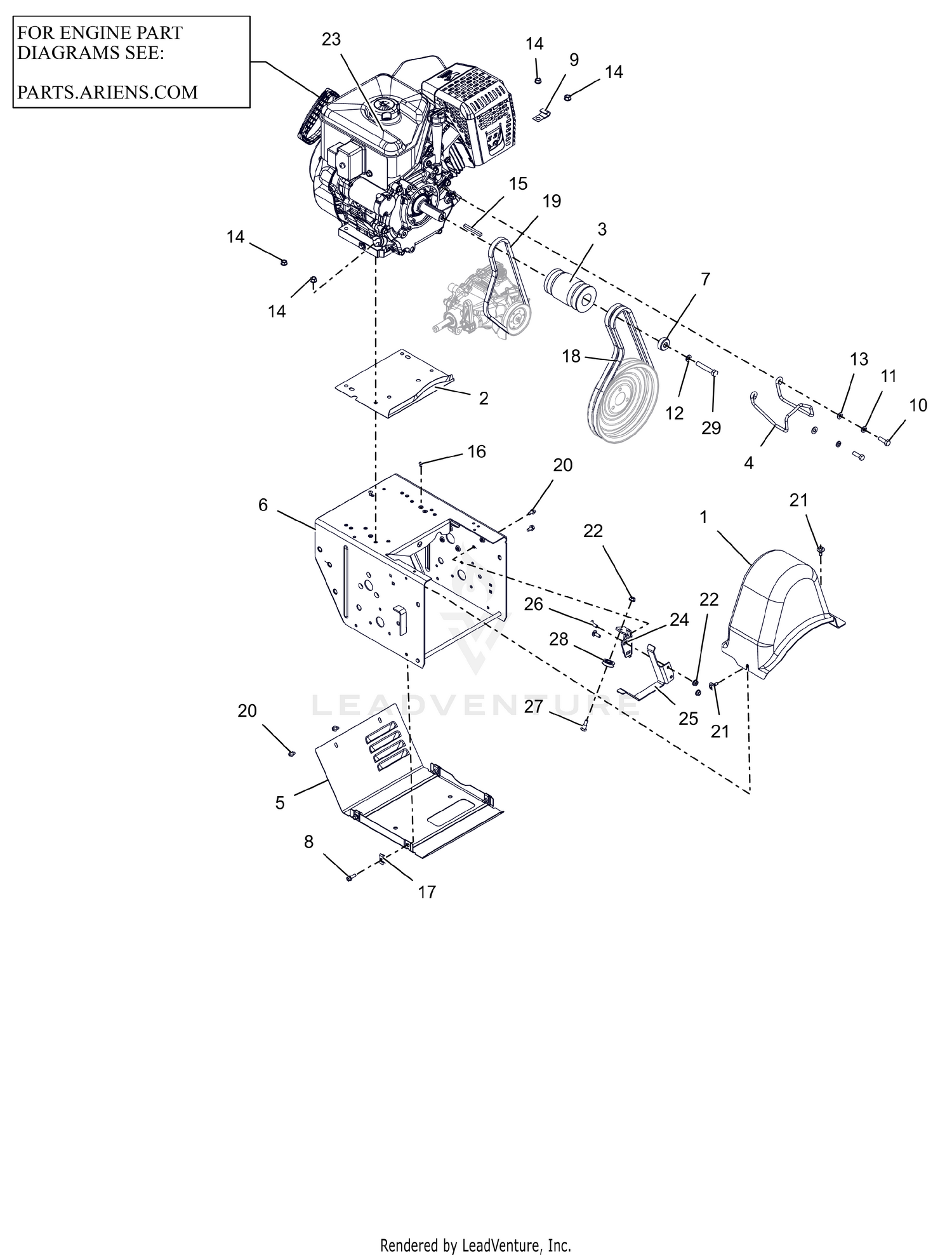 Engine Frame and Belt Drive