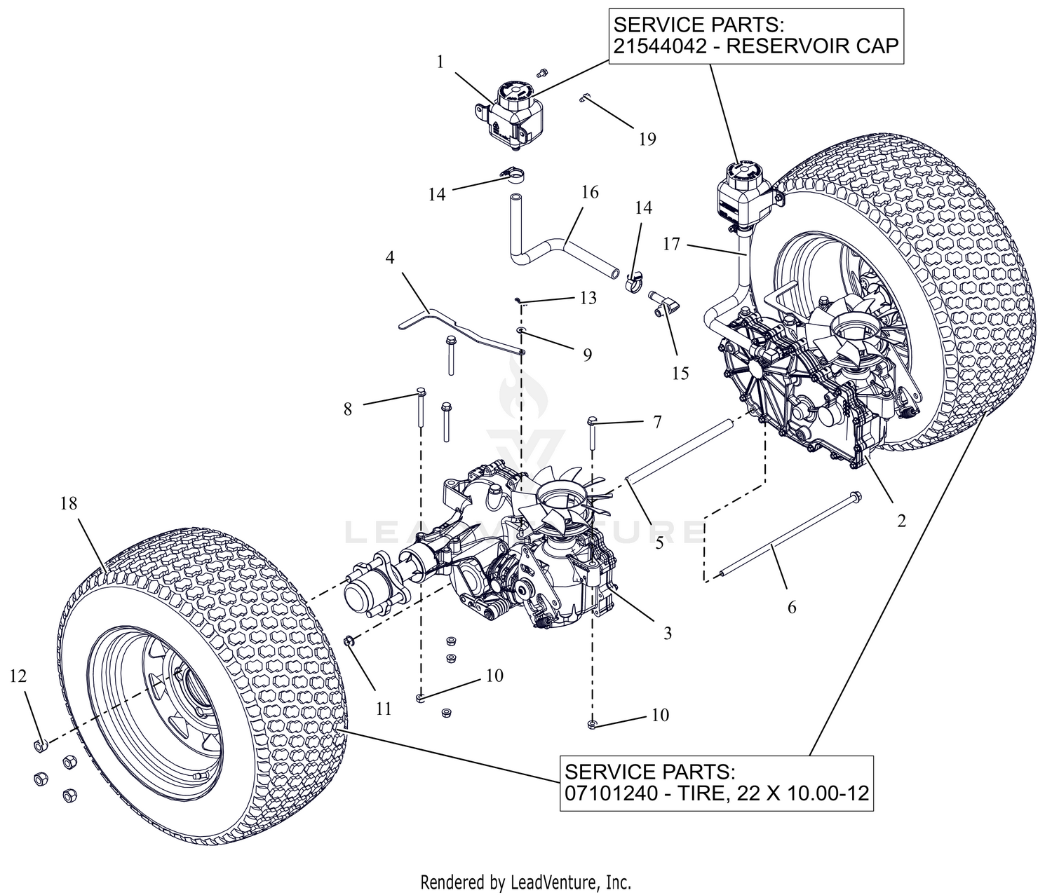 Rear Tires and Transaxles - 48"