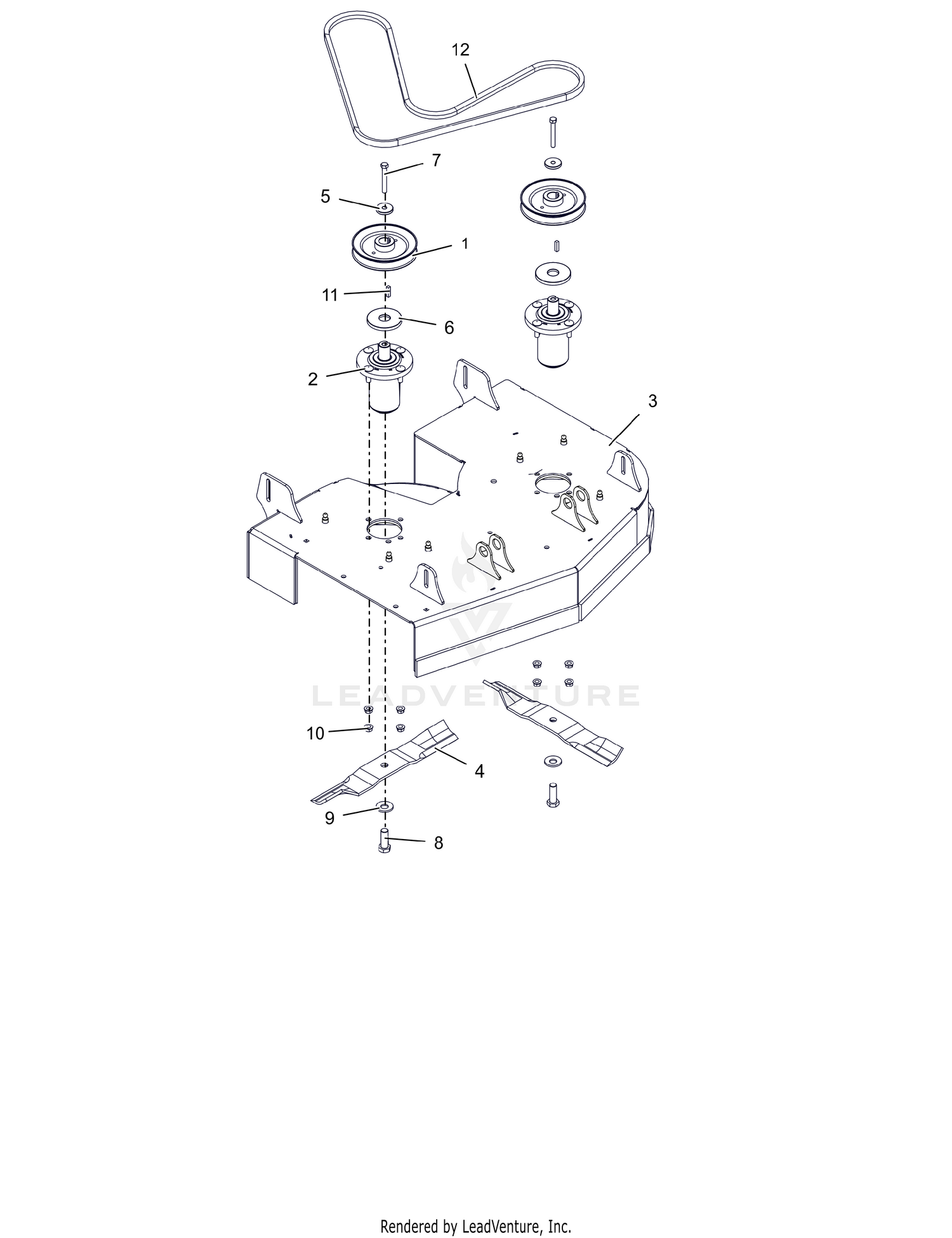 Deck, Belts, Blades and Spindles - 32"
