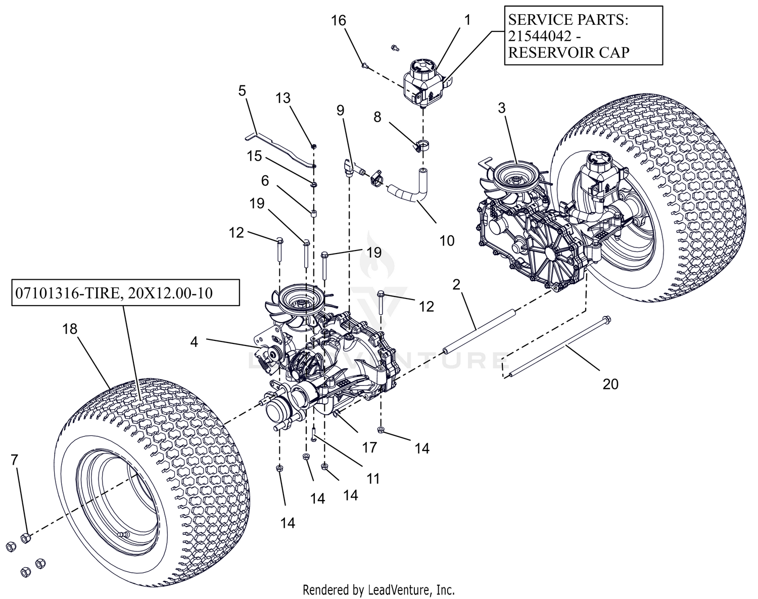 Rear Tires And Transaxles - 60"