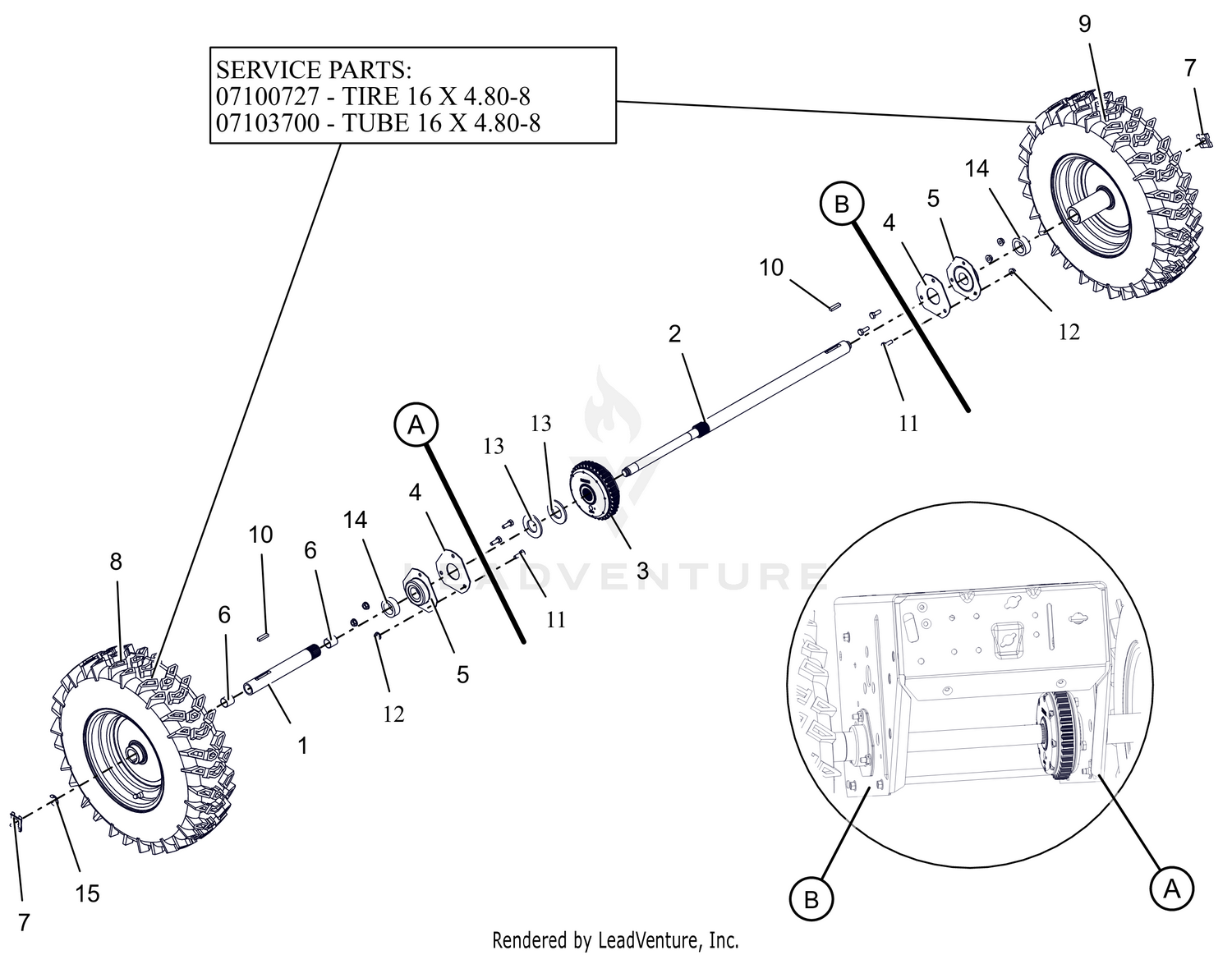 Wheels And Axle  - 28"