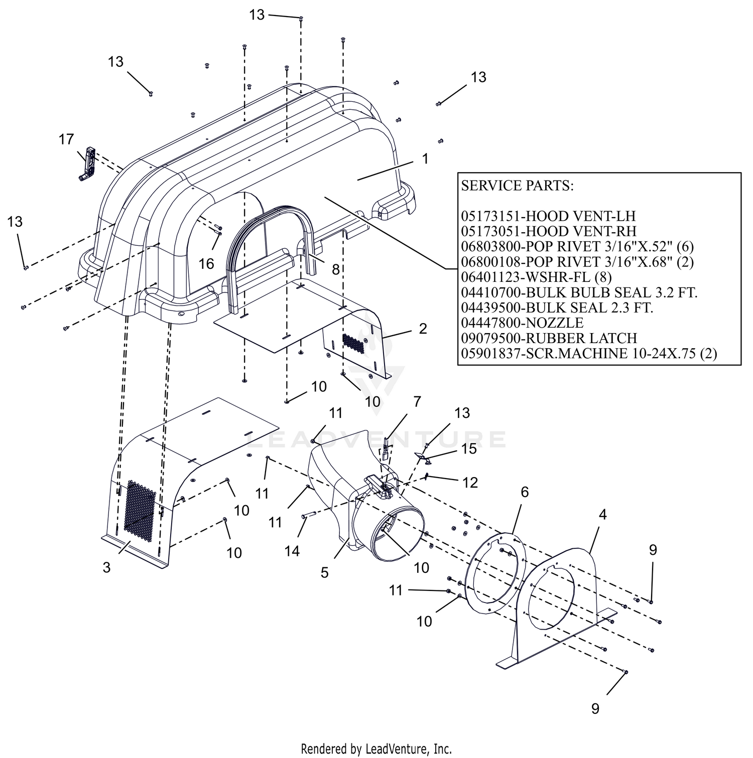Bagger Hood Assembly