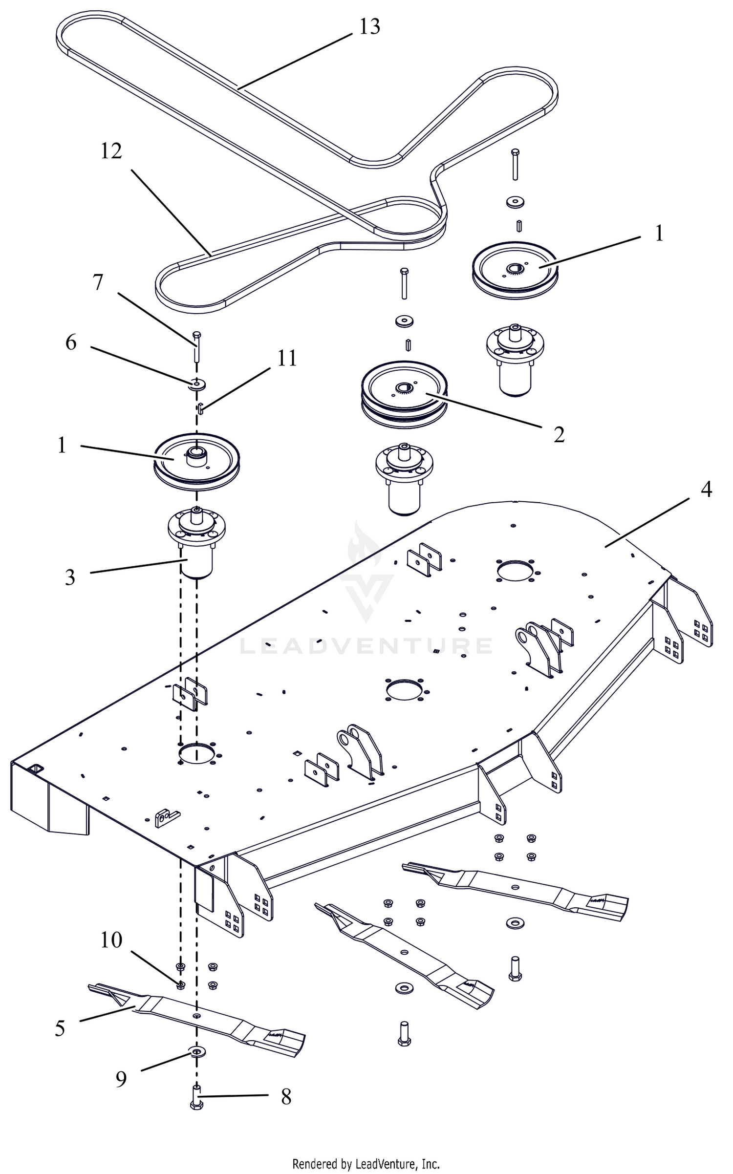 Deck, Belts, Blades and Spindles