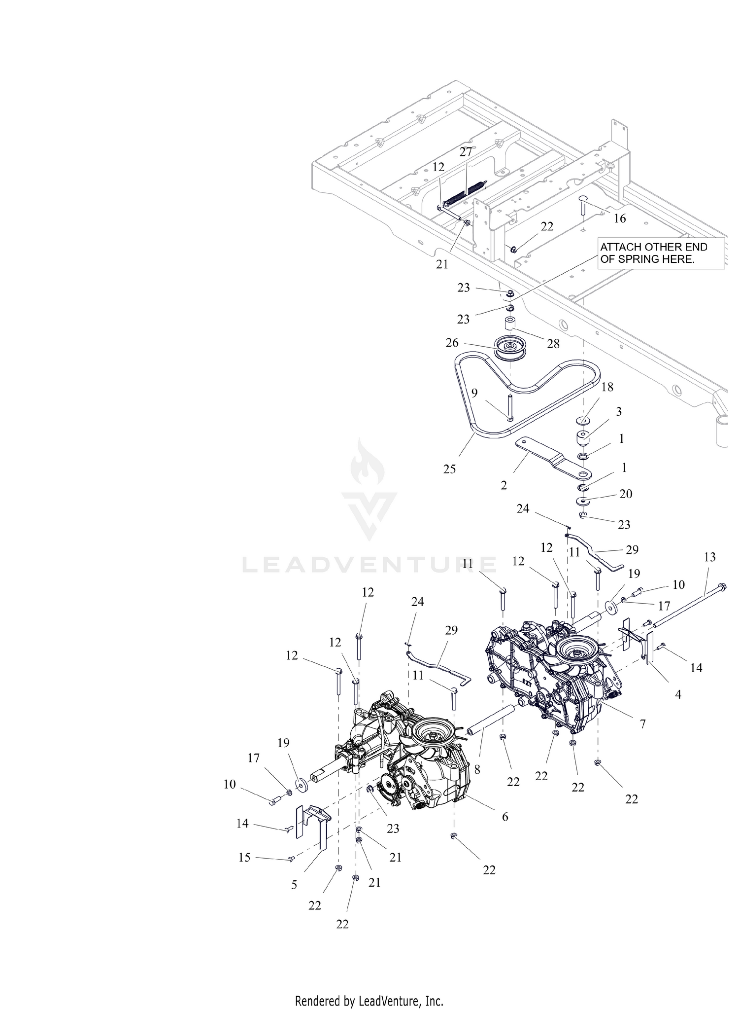 Transaxles and Idler Pulley 34"