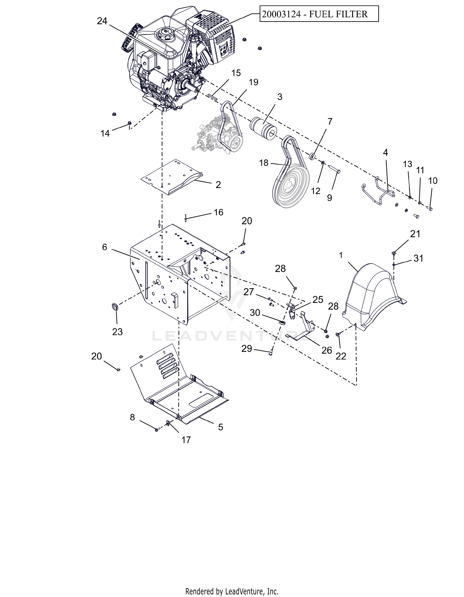 Engine Frame and Belt Drive