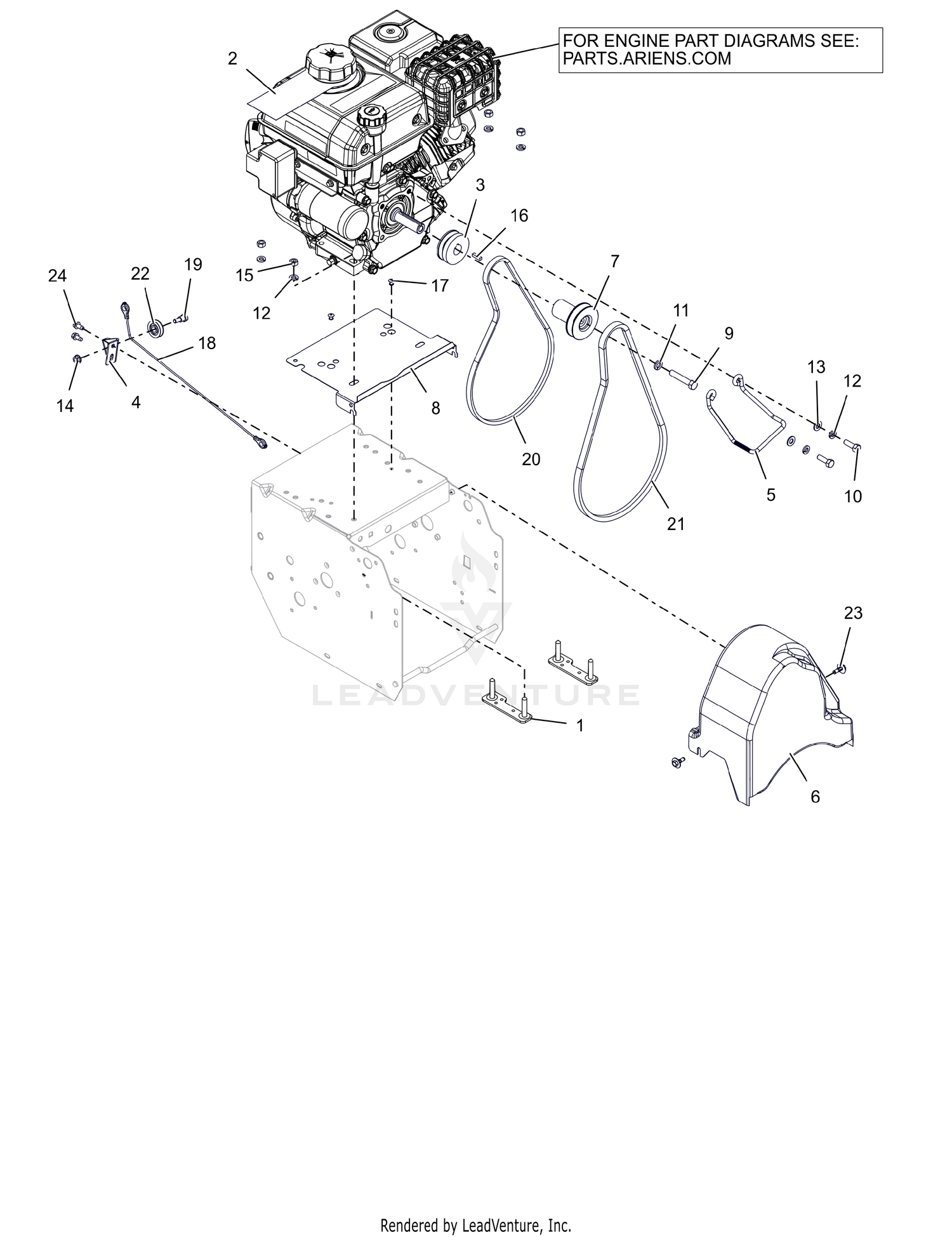 Engine and Belt Drive