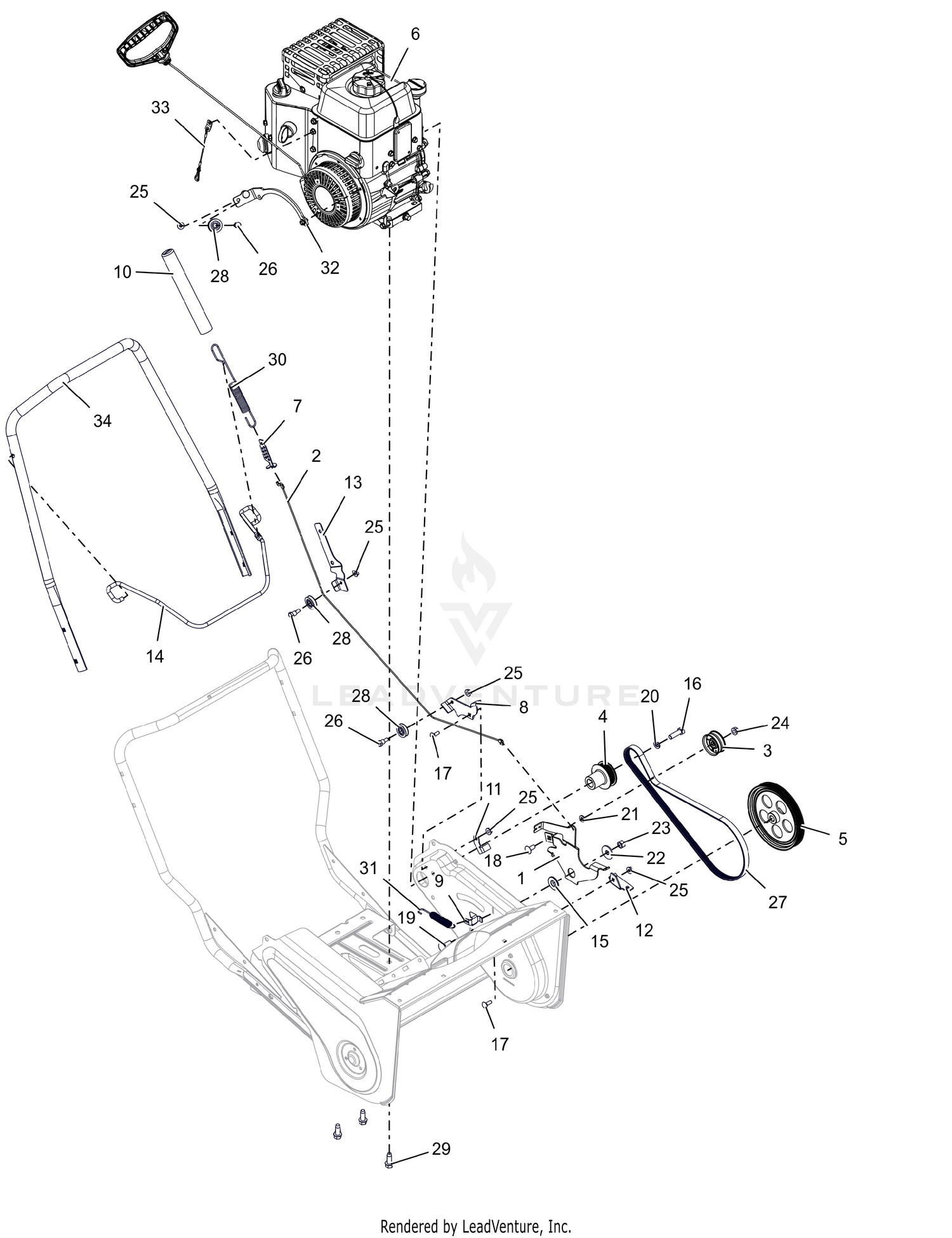 Engine and Belt Drive
