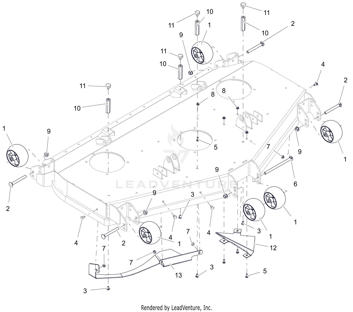 Anti-Scalp Wheels and Baffles - 60" - RD