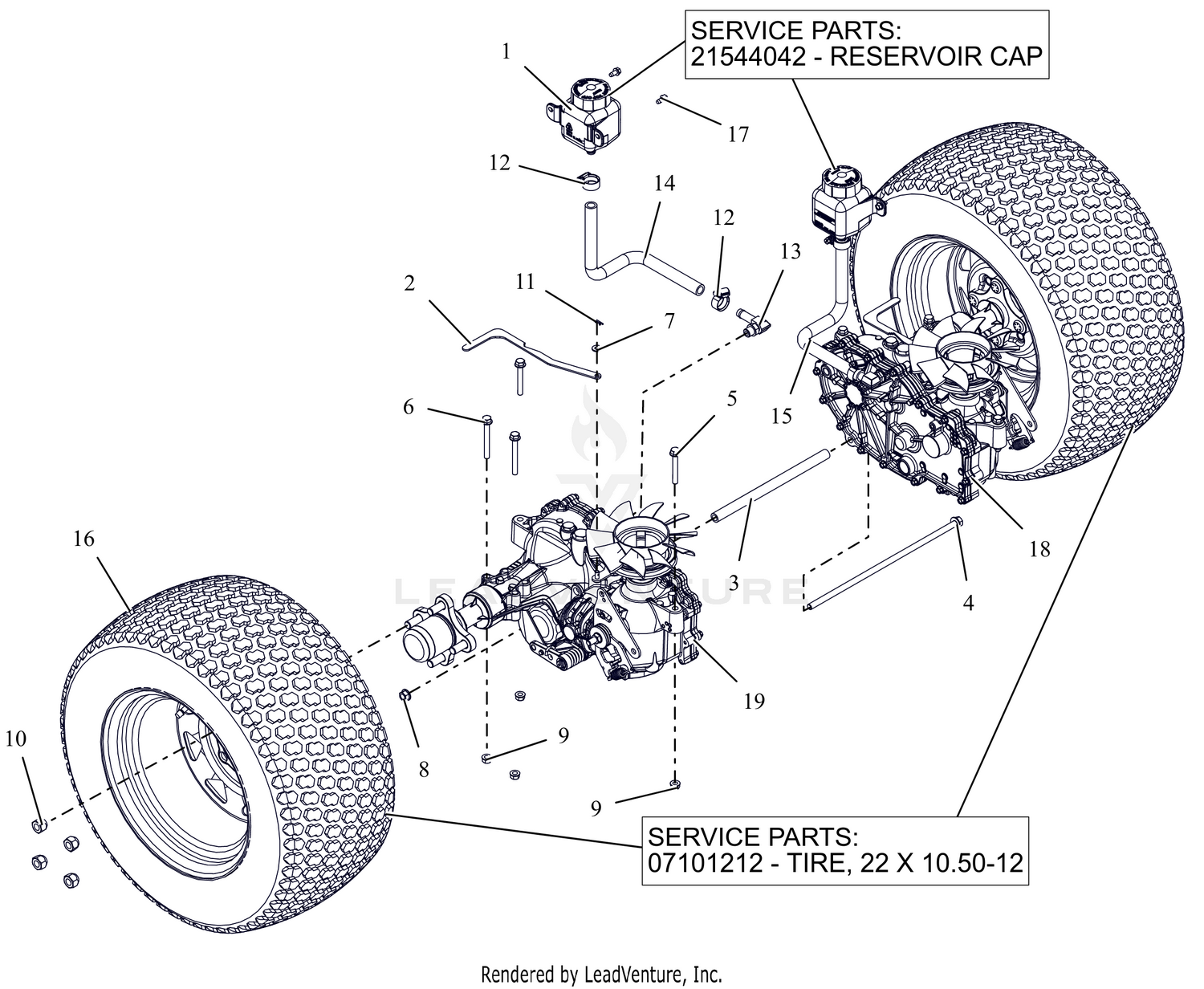 Rear Tires And Transaxles - 52"