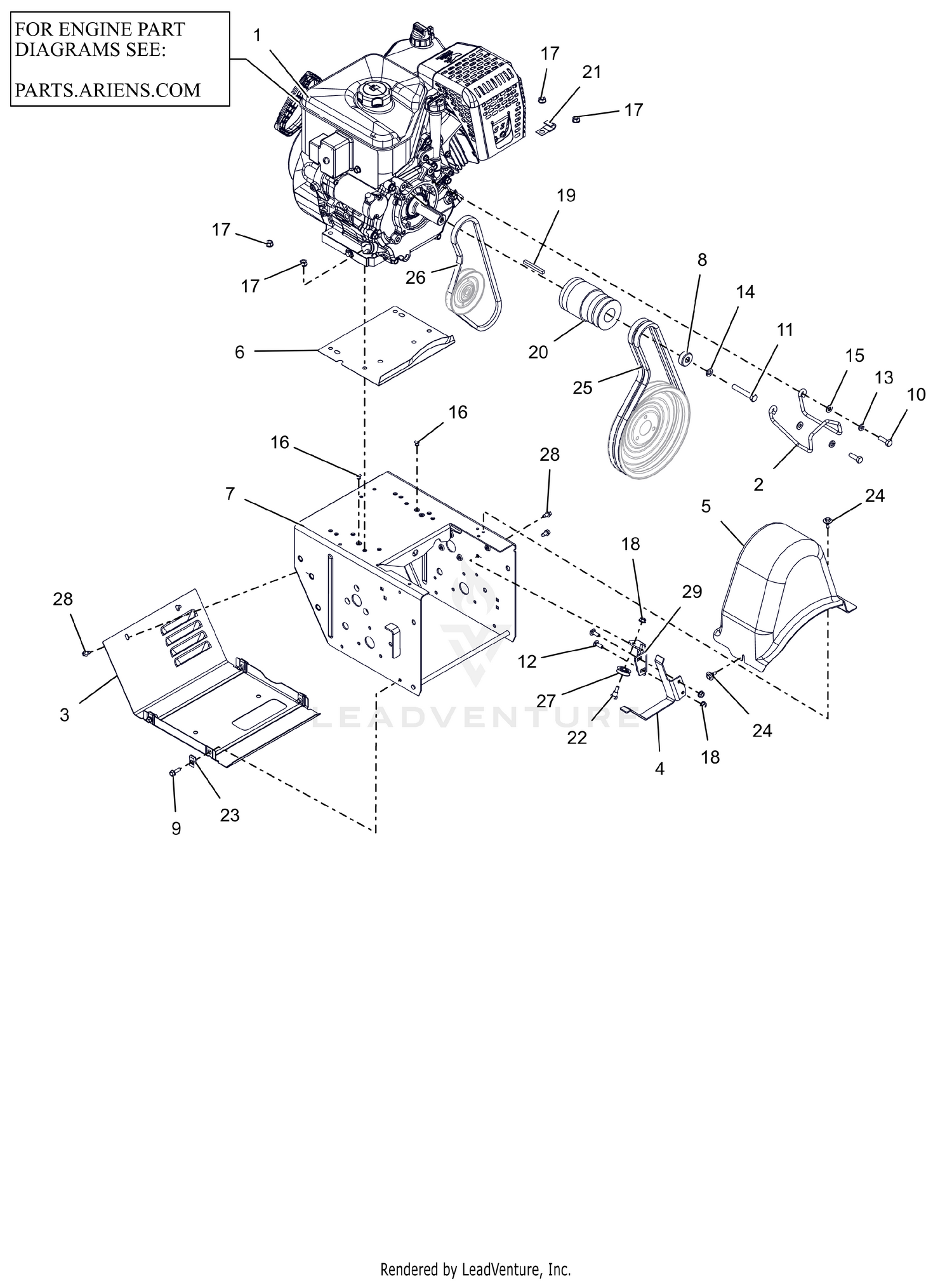 Engine Frame and Belt Drive