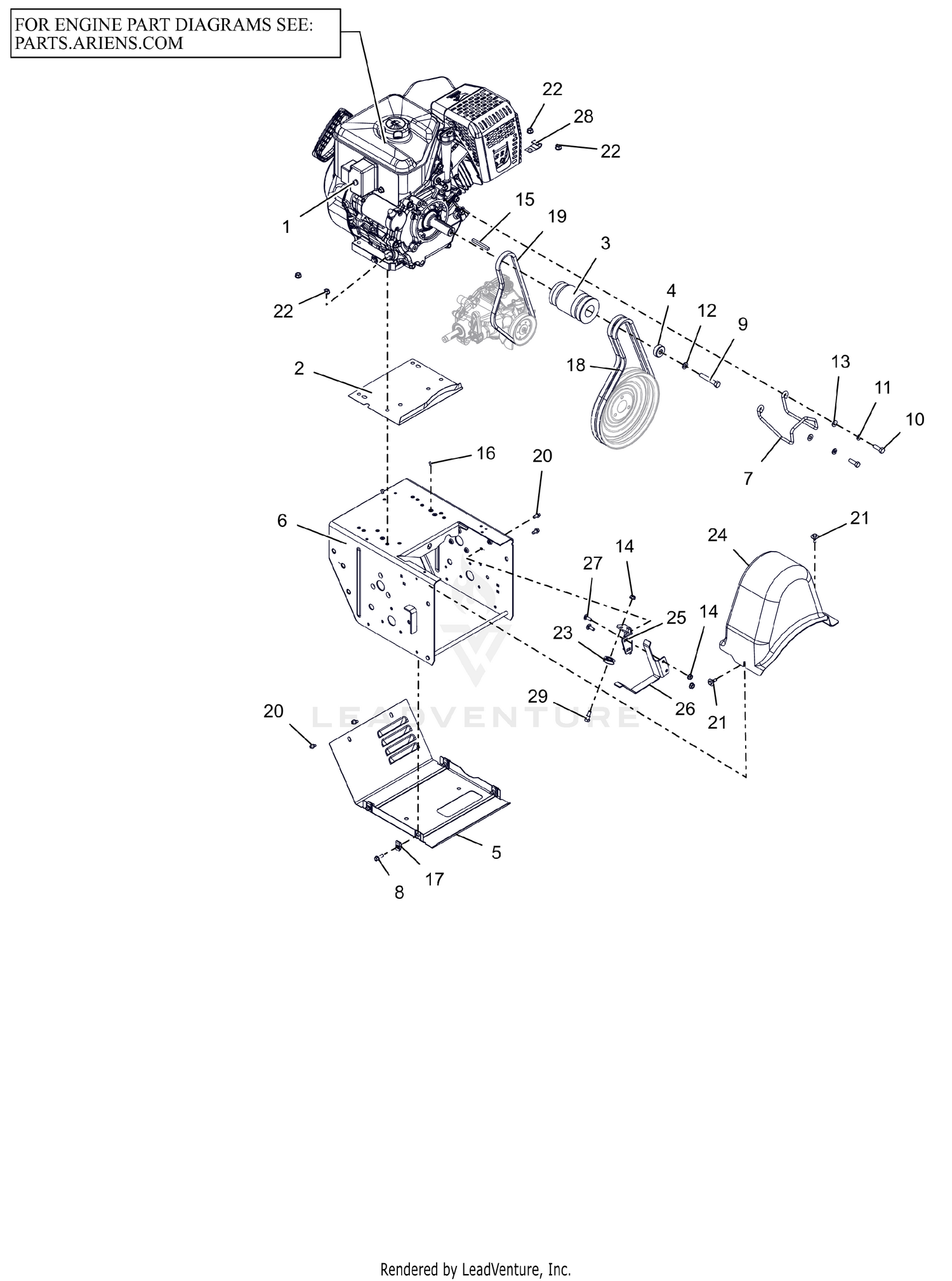 Engine Frame and Belt Drive