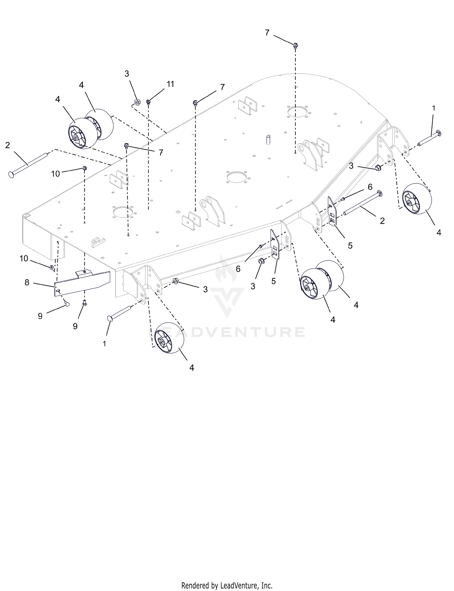 Anti-Scalp Wheels and Baffle - 60" - SD