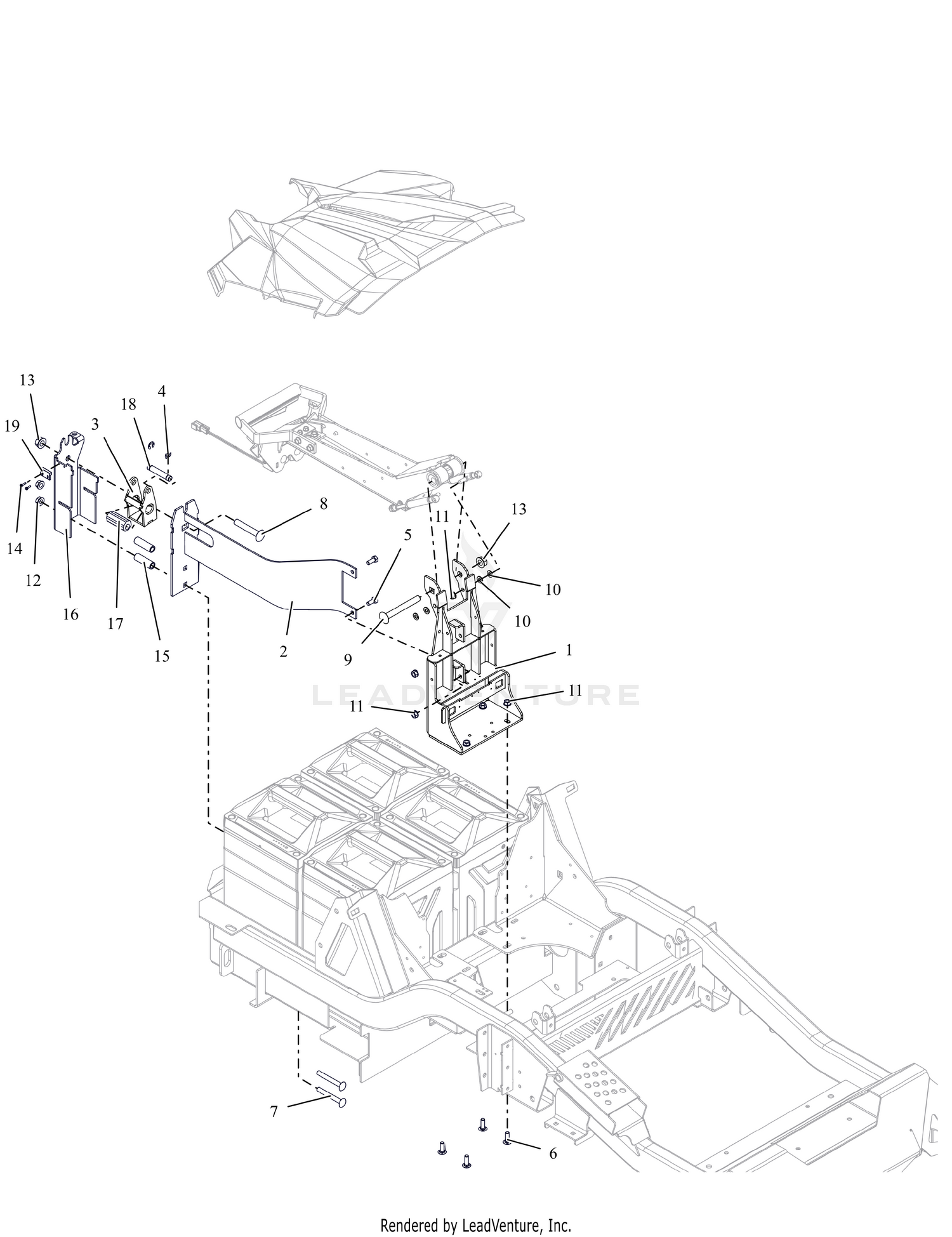 Battery Hold Down and Latch Assembly