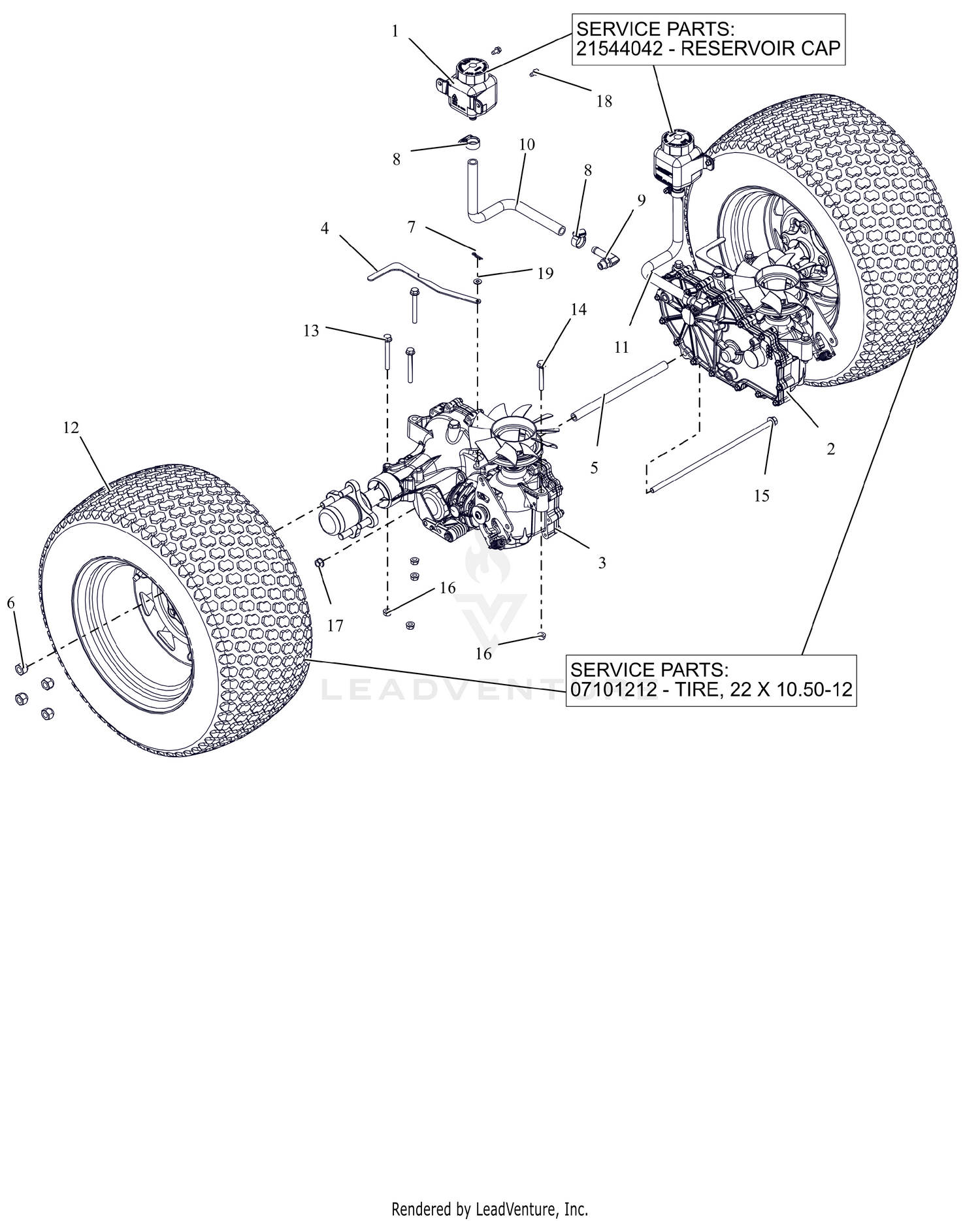 Rear Tires And Transaxles - 52"