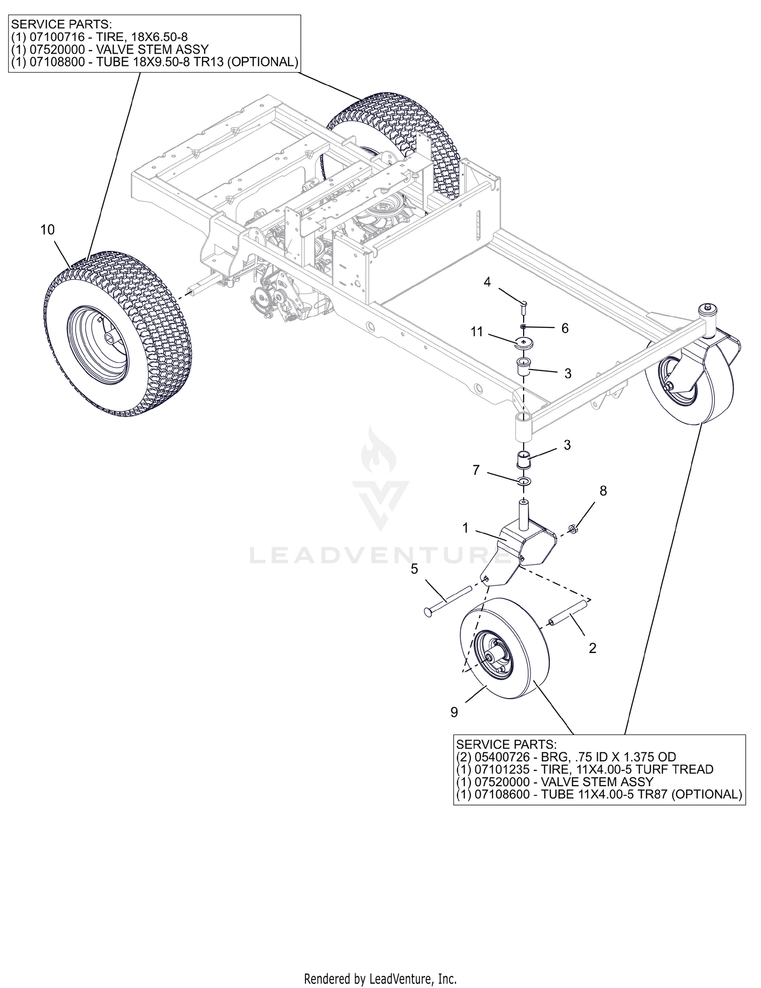 Front and Rear Wheels - 34"