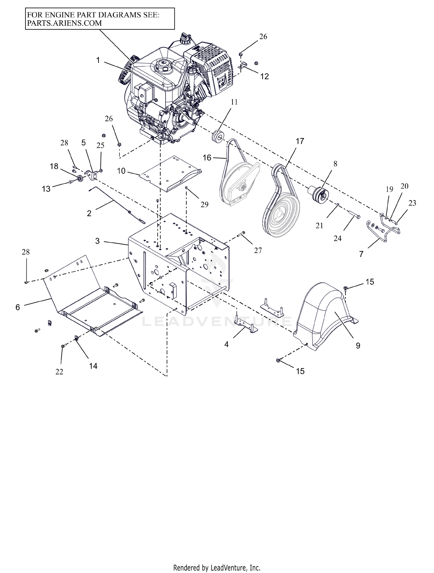 Engine Frame and Belt Drive