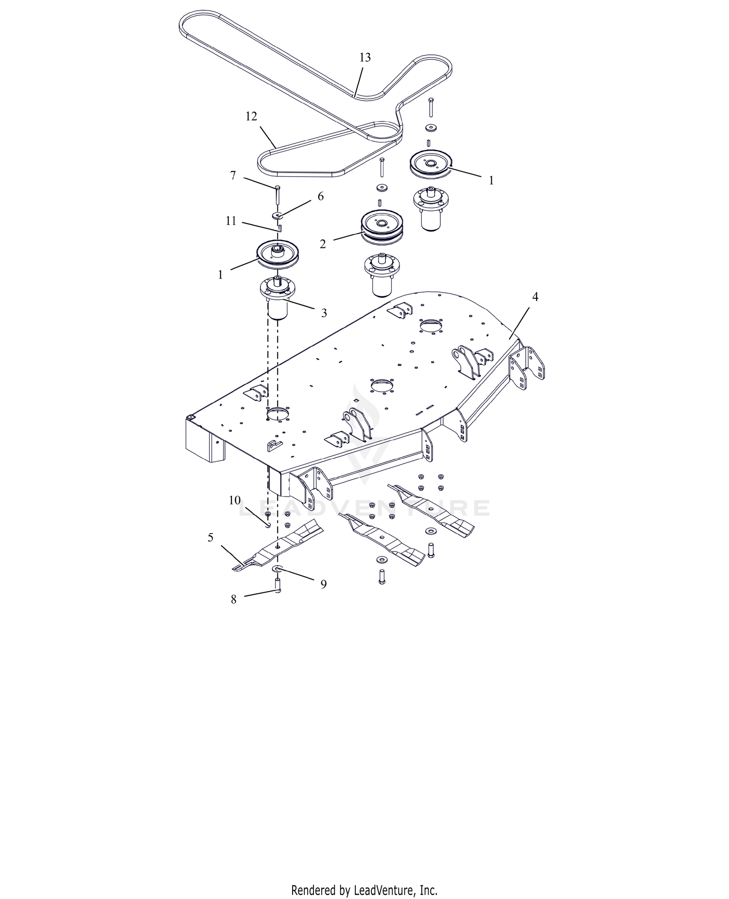 Deck, Belts, Blades And Spindles - 48"