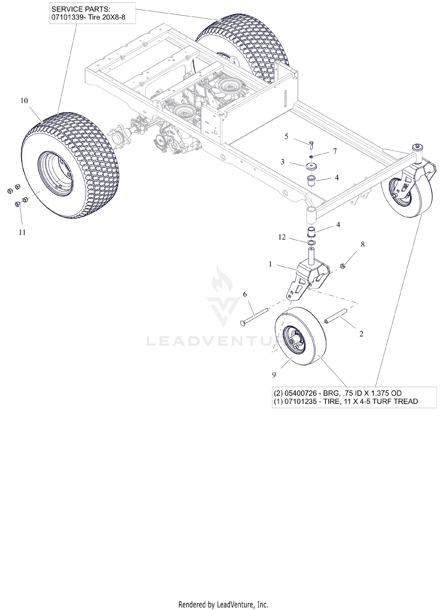 Front and Rear Wheels 42"