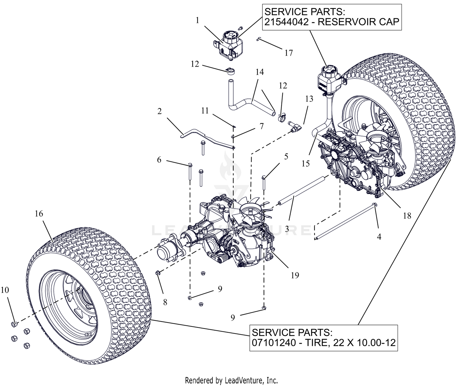 Rear Tires And Transaxles - 48"