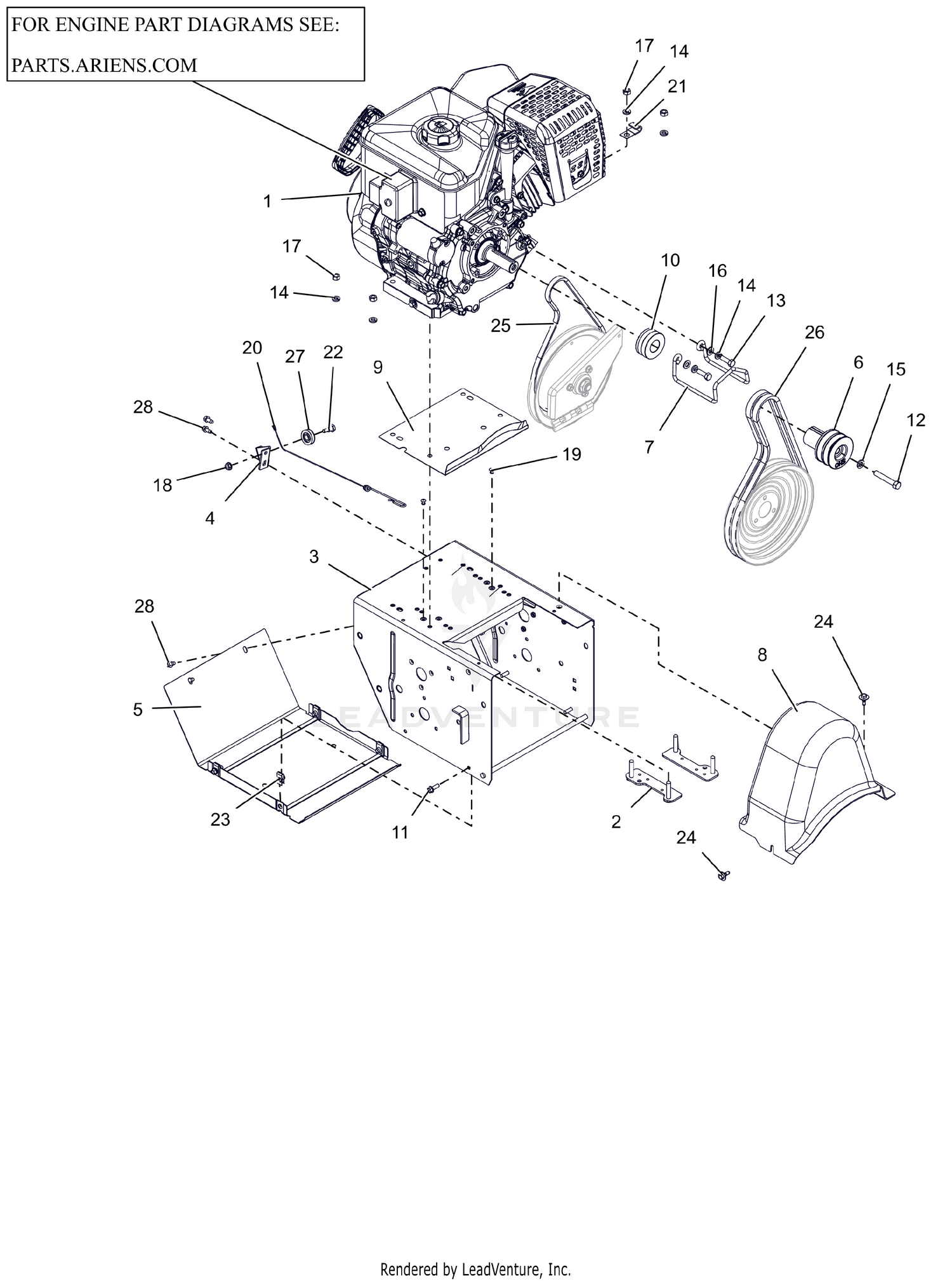 Engine Frame and Belt Drive - CE