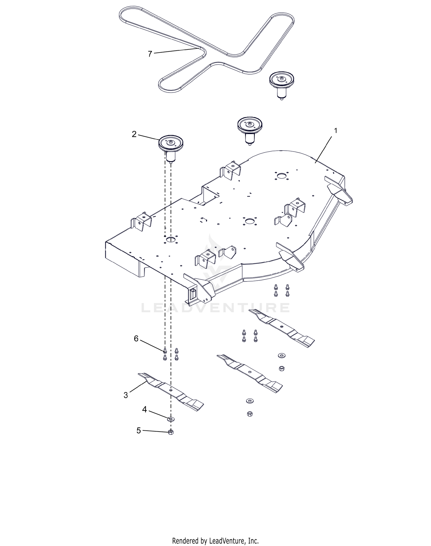 Deck, Belt, Blades And Spindles - 52"