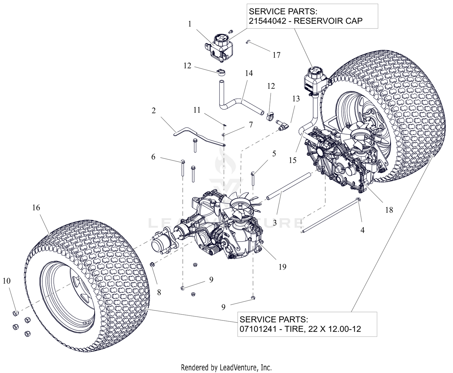 Rear Tires And Transaxles - 60"