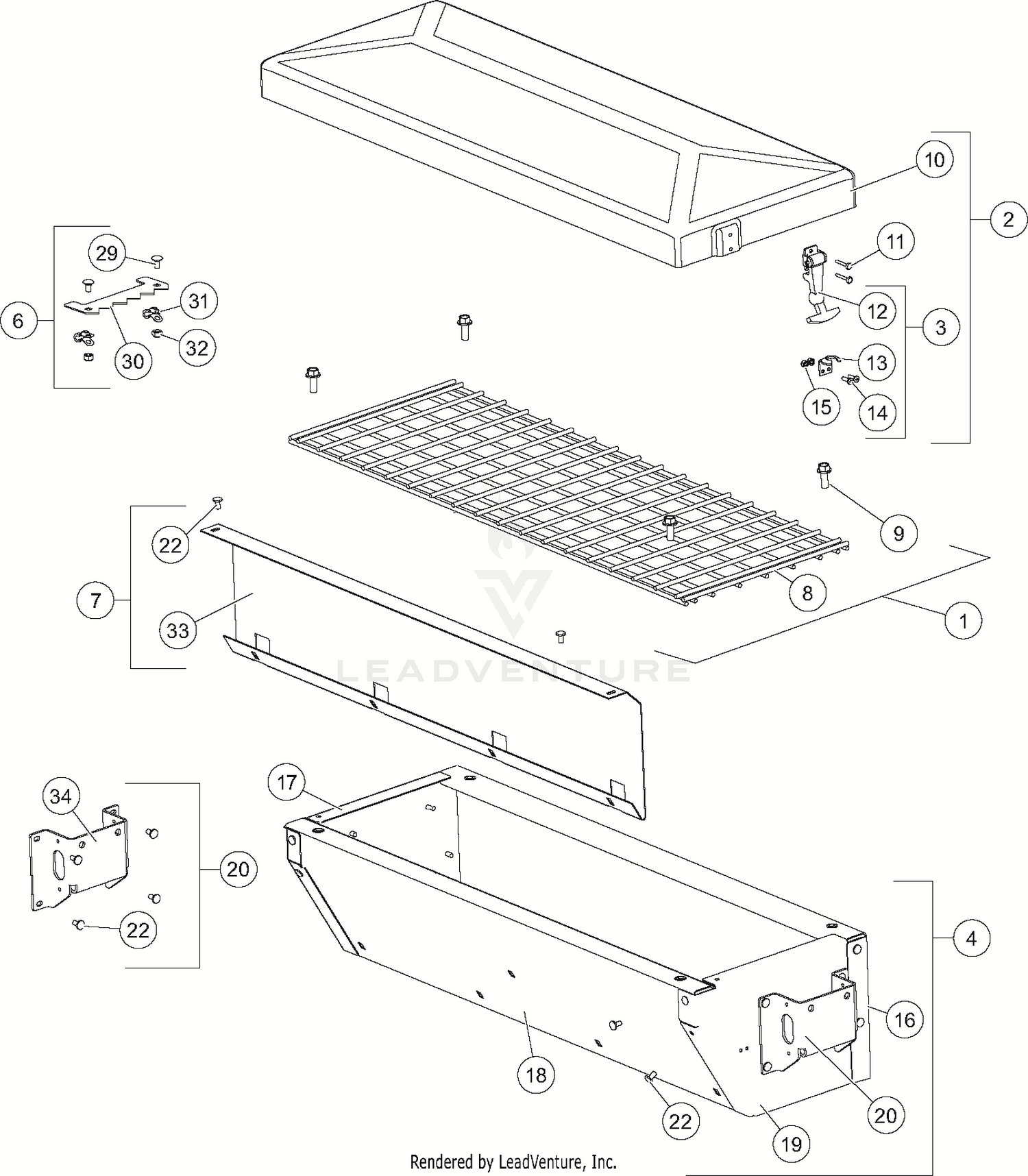 Hopper and Frame Assembly