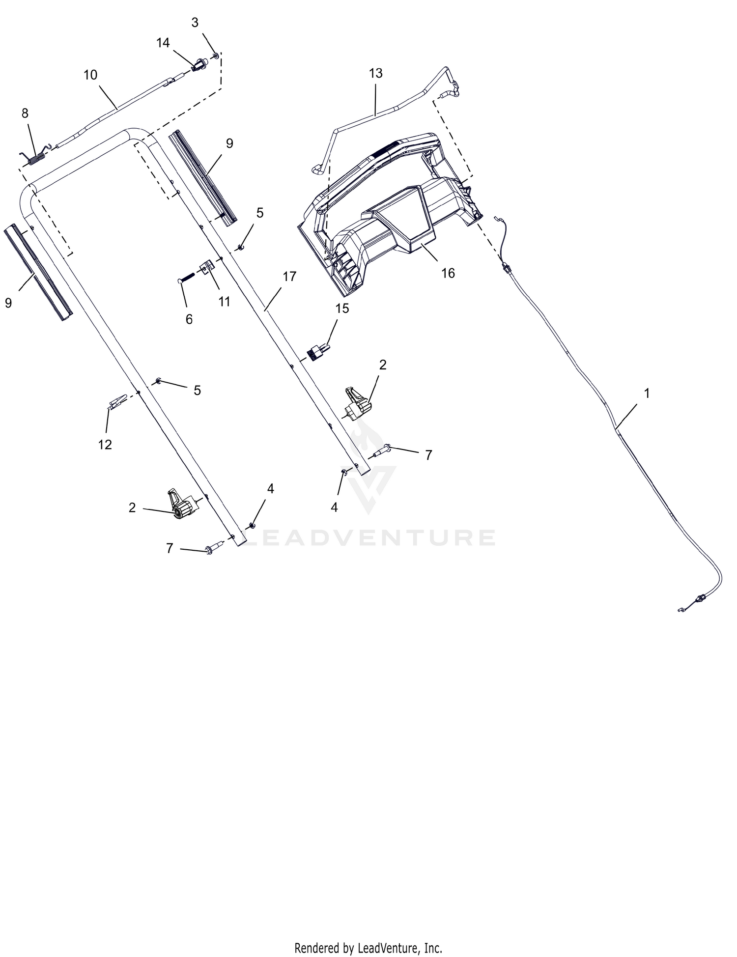Handlebar and Operator Presence Cable