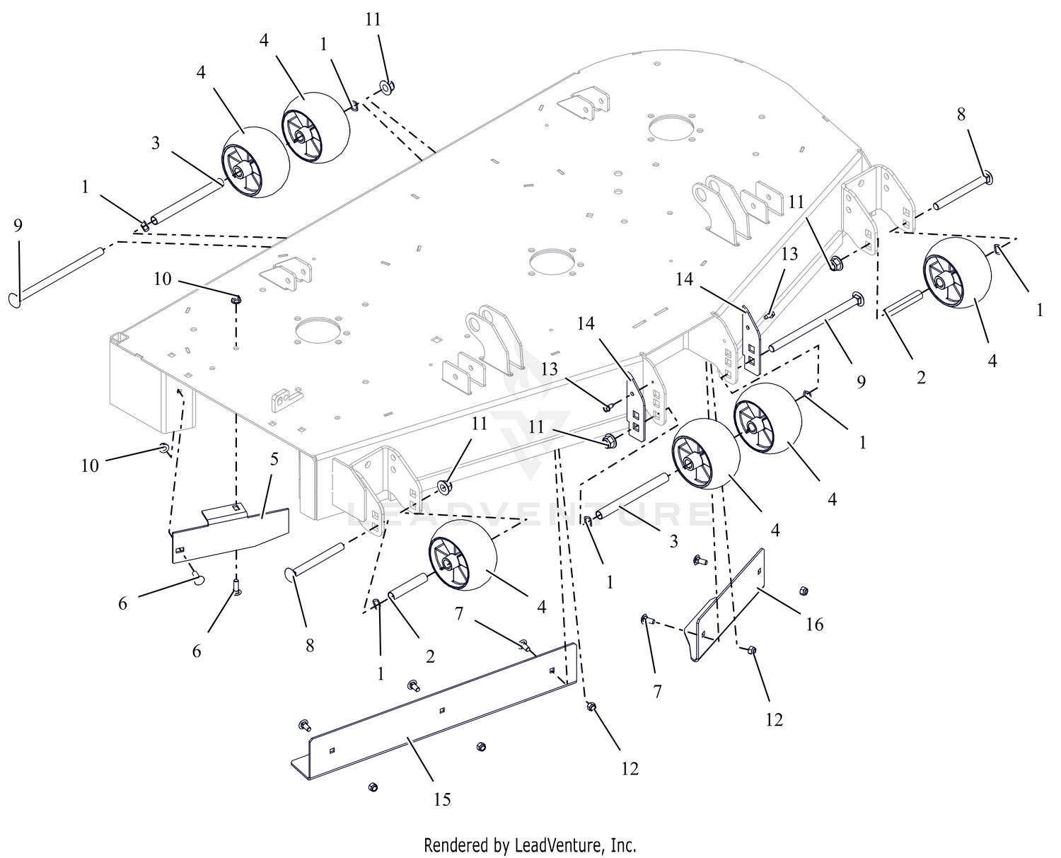 Anti-Scalp Wheels and Baffles - 52"