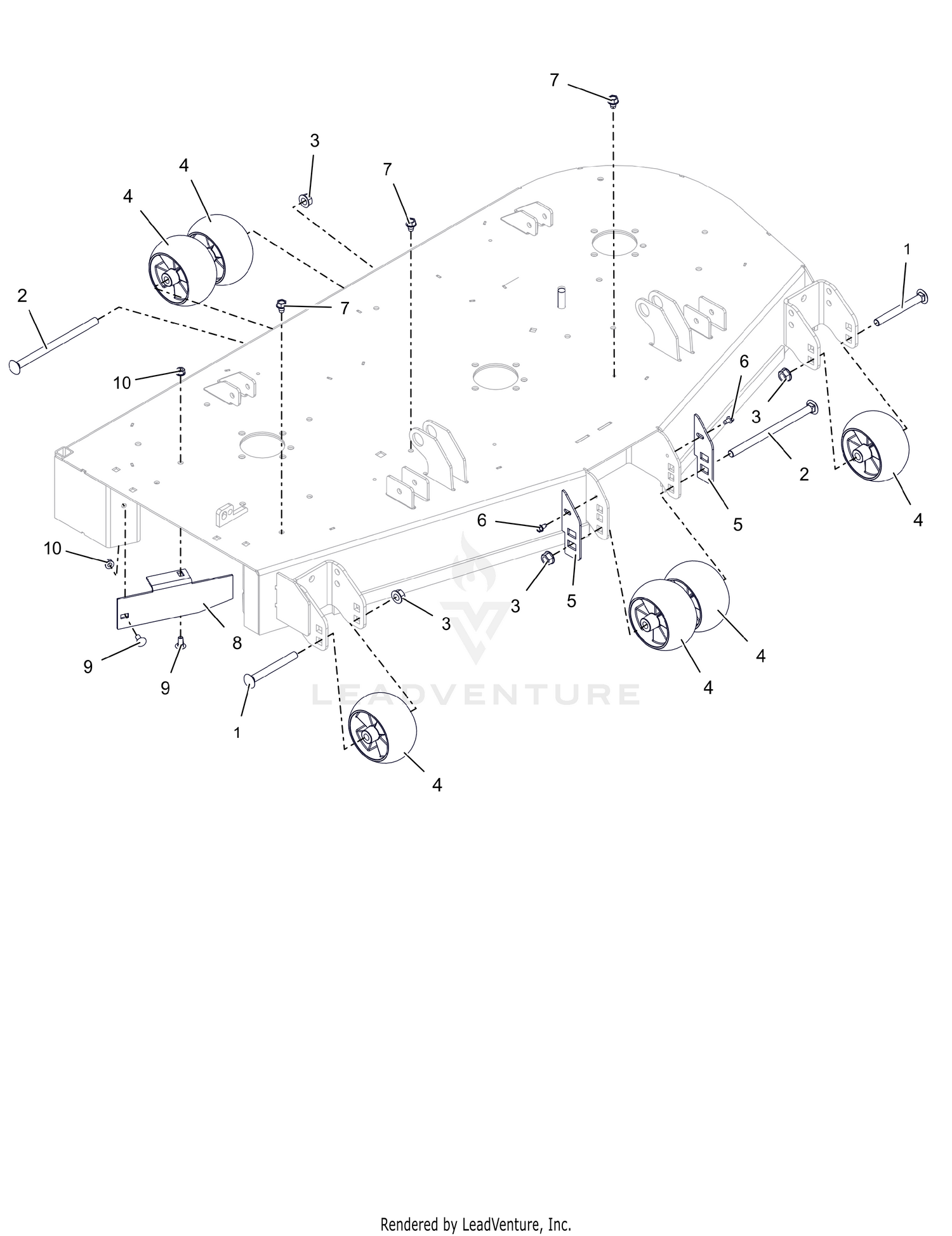 Anti-Scalp Wheels and Baffle - 52" - SD