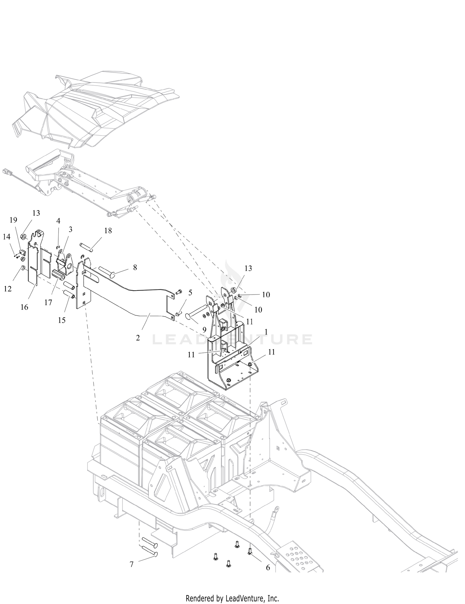 Battery Hold Down and Latch Assembly