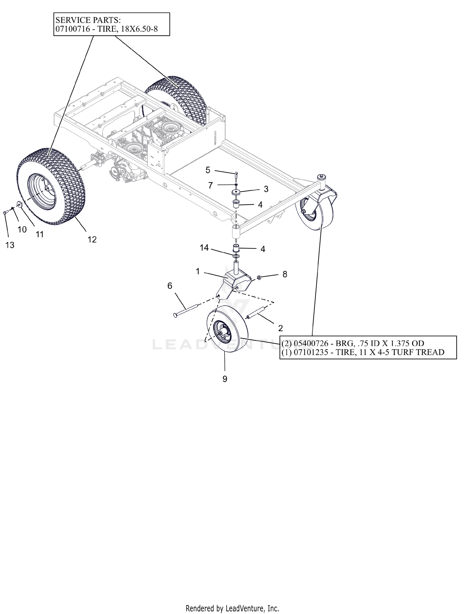 Front and Rear Wheels - 34"