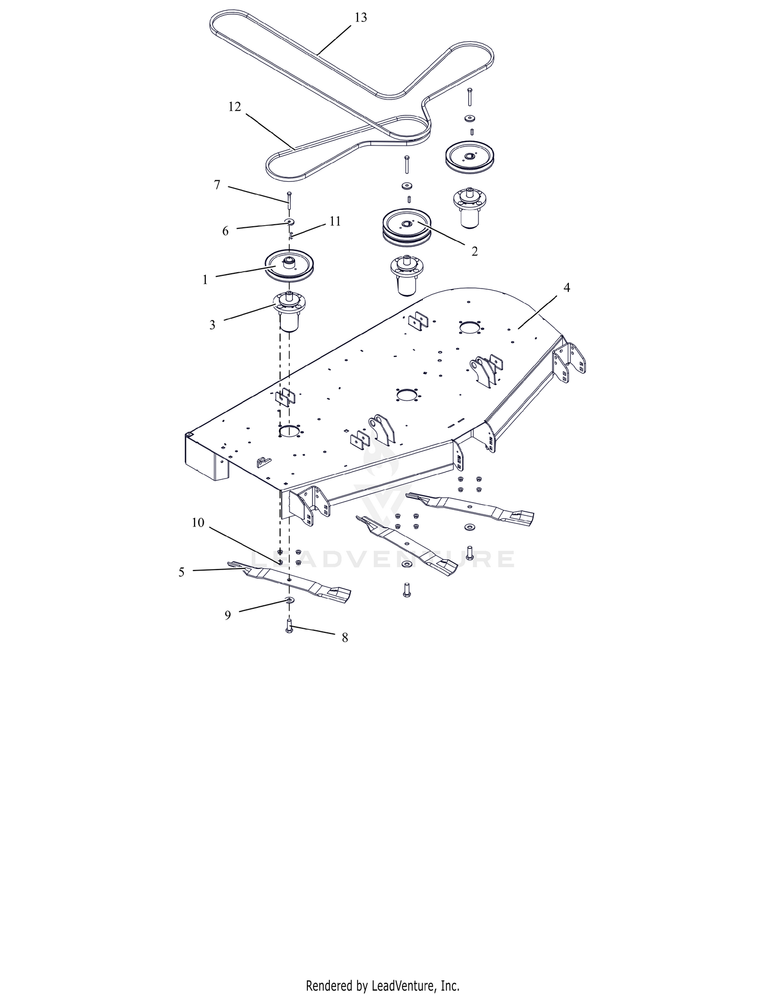 Deck, Belts, Blades, and Spindles - 60" - SD