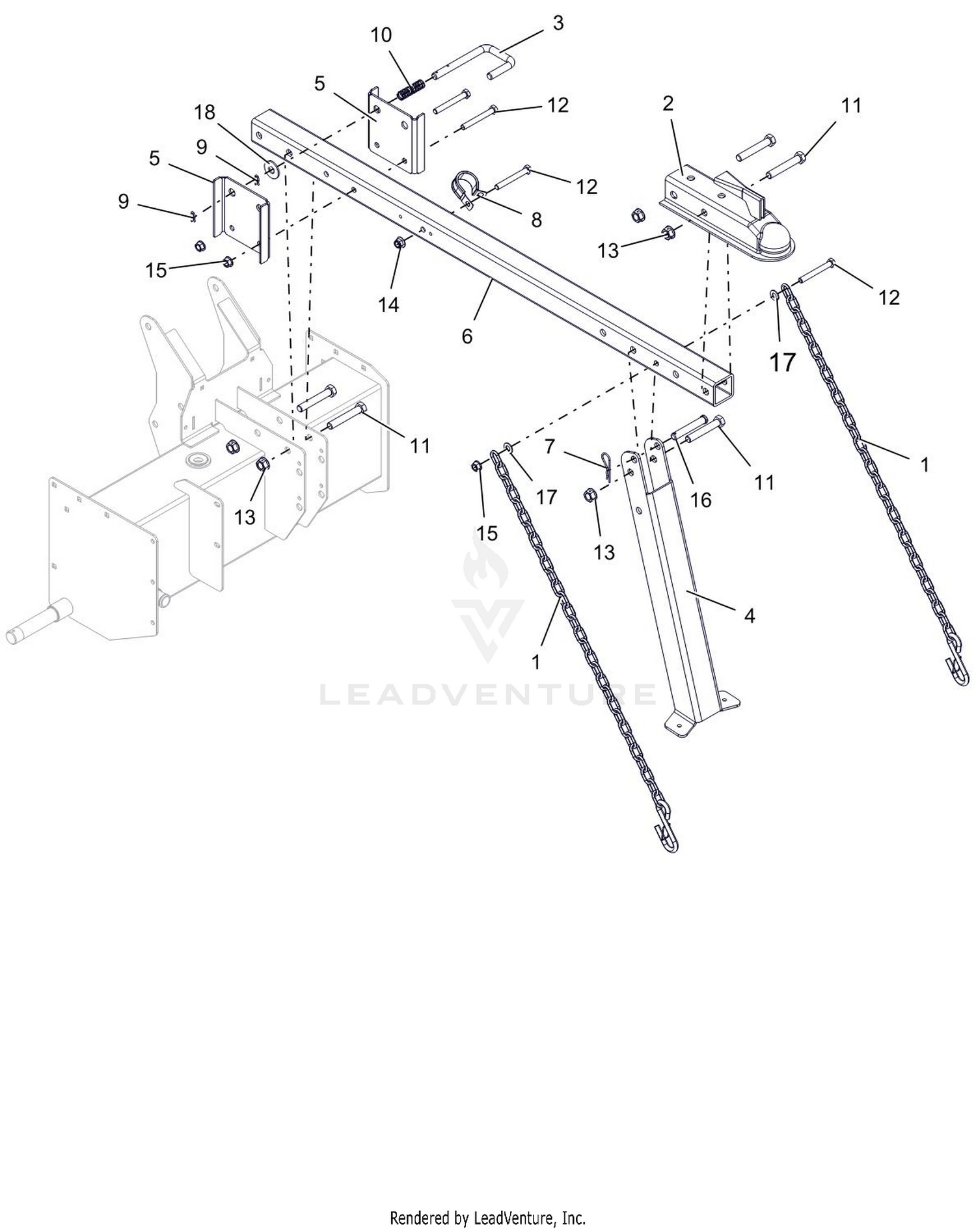 Drawbar, Hitch And Stand