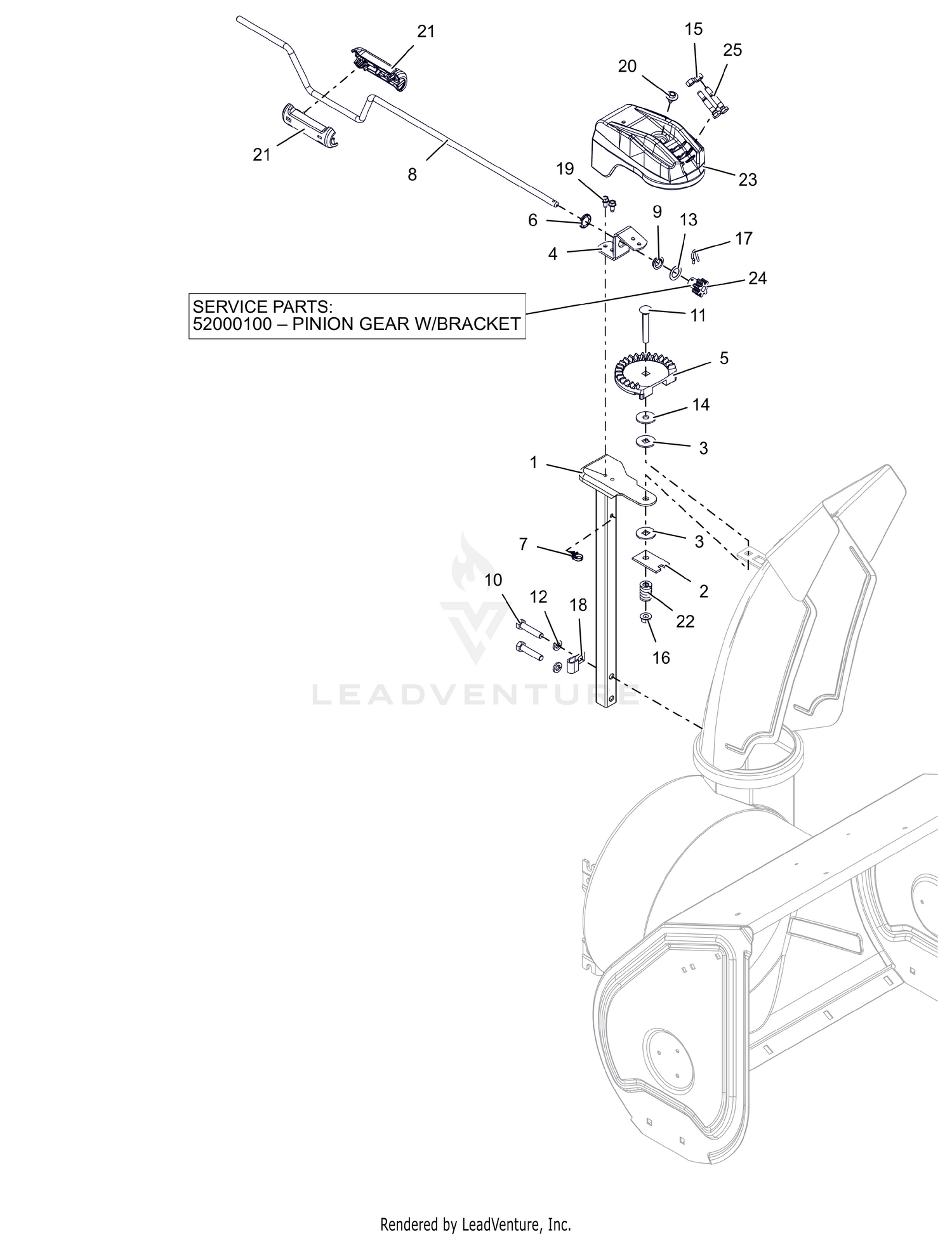 Discharge Chute Controls – Crank
