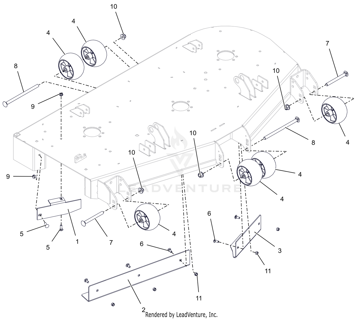Anti-Scalp Wheels and Baffles - 52"