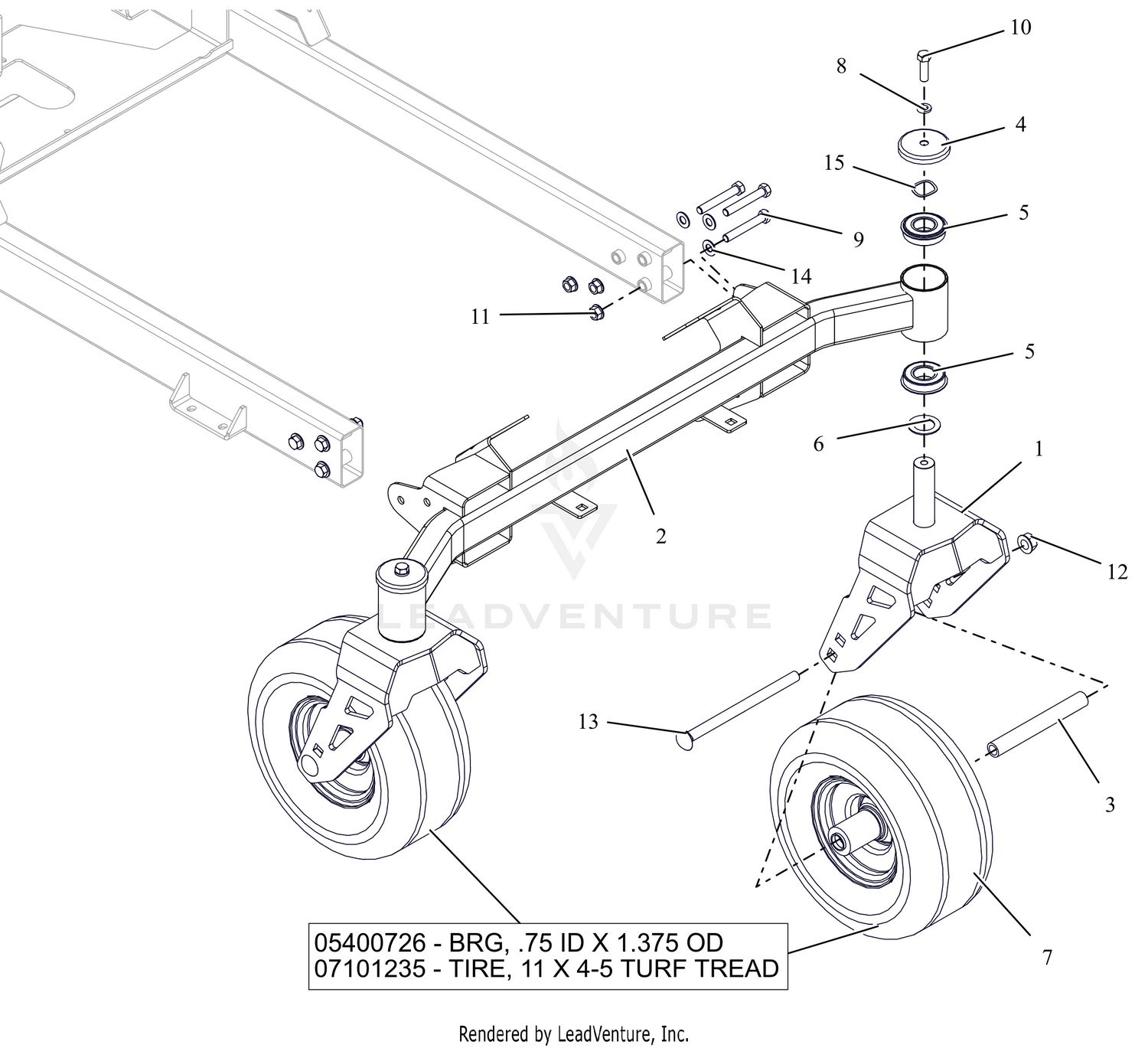 Front Caster Wheels - 60"