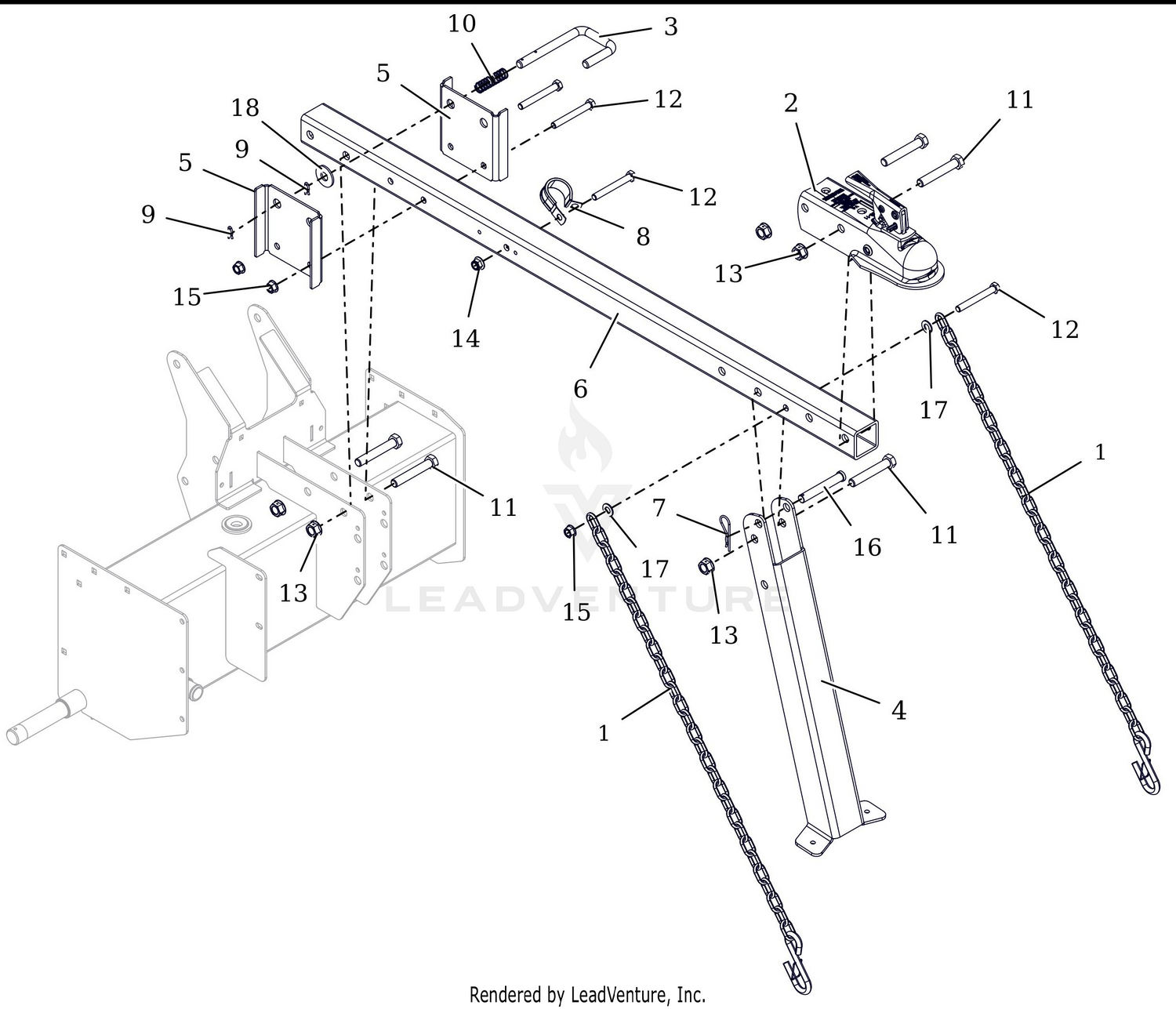 Drawbar, Hitch And Stand