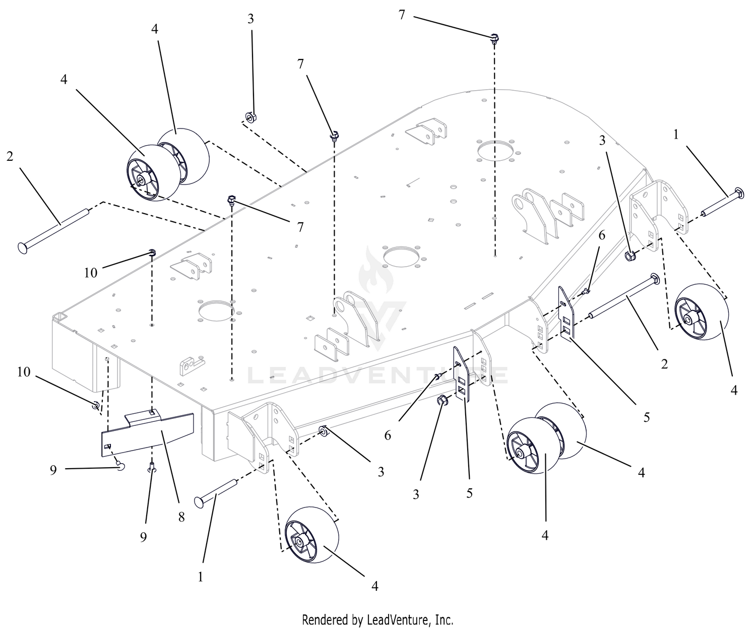 Anti-Scalp Wheels and Baffle - 52" - SD